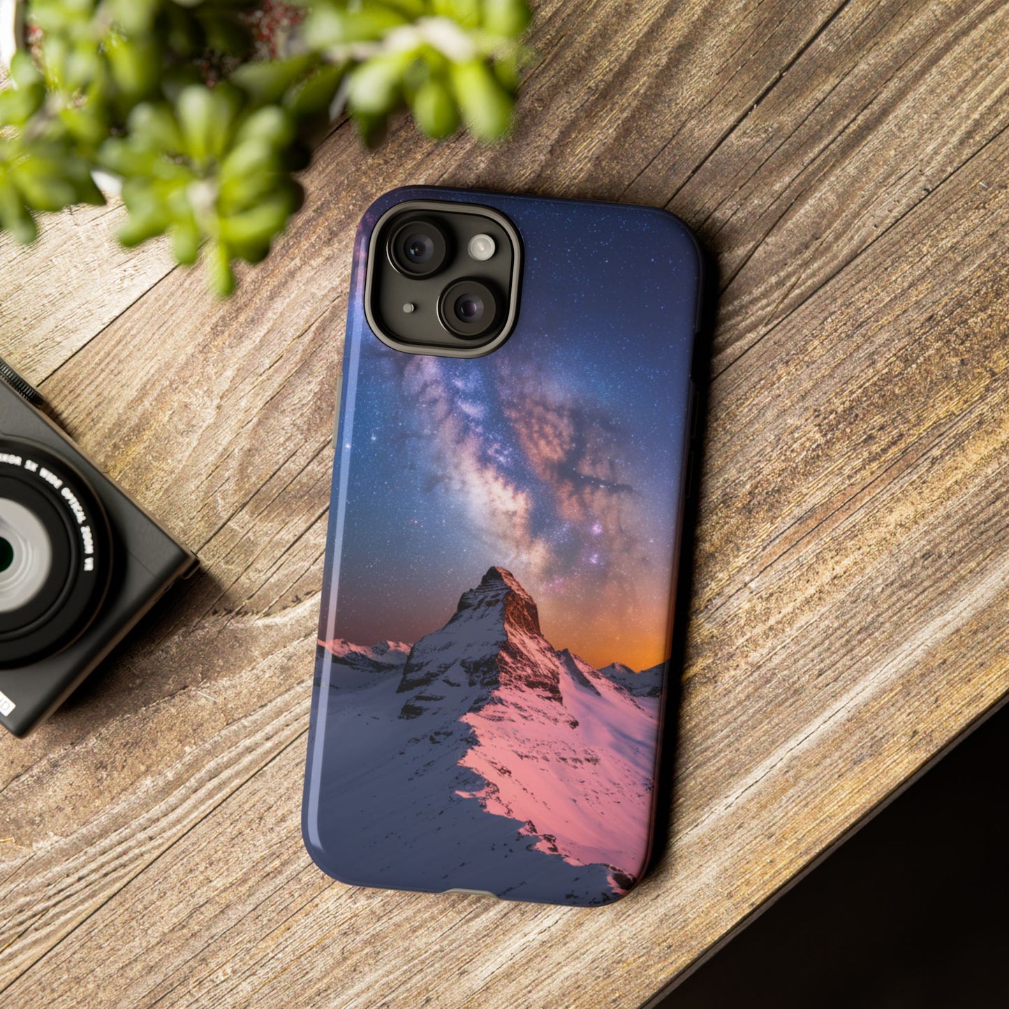 iPhone Case Mountain Top and Milky Way Nature Phone Case Unique Gift