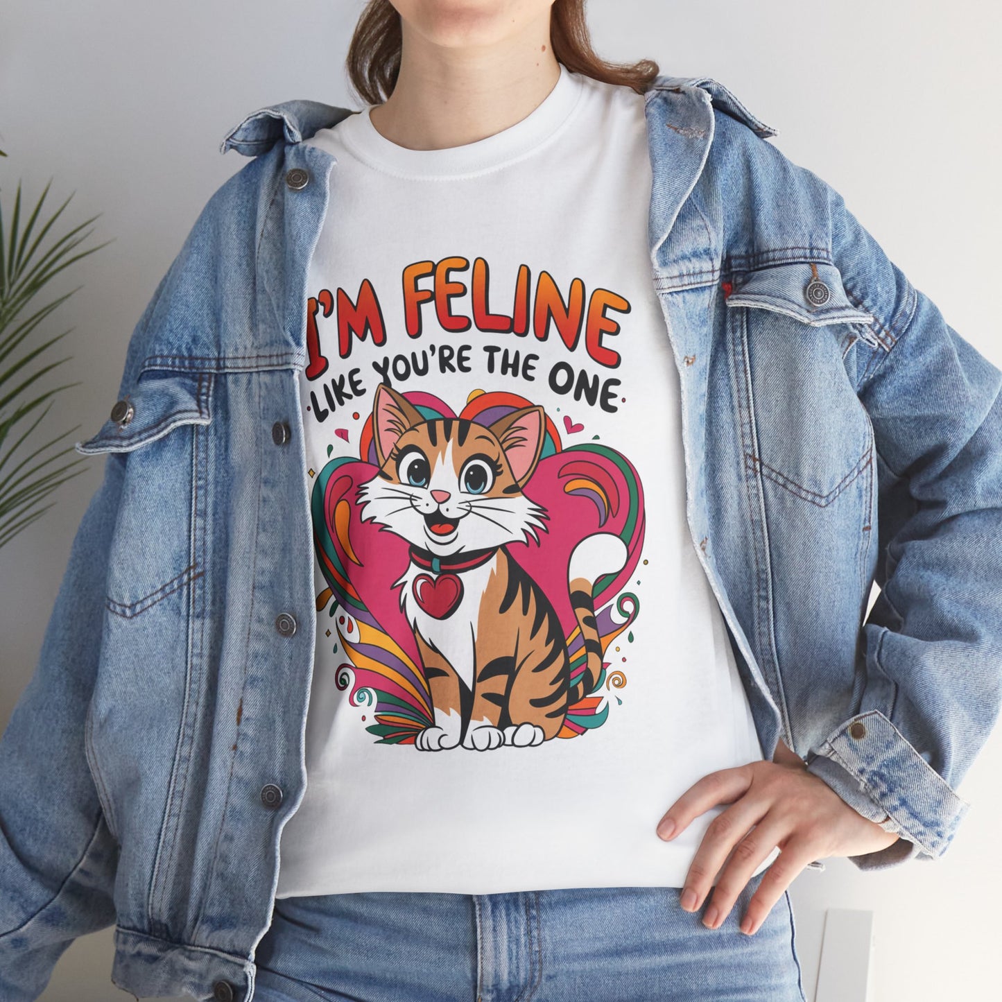 Valentines Cat Tee - Unisex Heavy Cotton