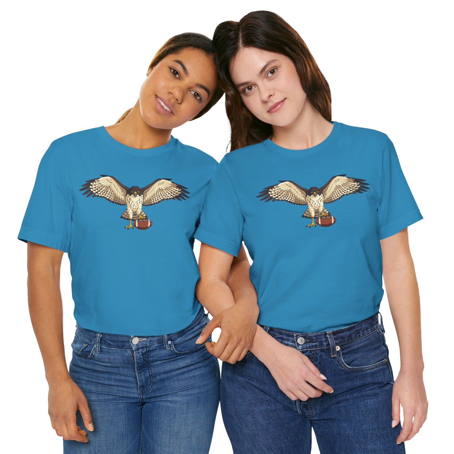Hawk Football Shirt, Hawk Holding Football T Shirt, Football Mascot Tee, Bird Of Prey Shirt, Sports Fan Gift, Game Day Hawk Tee