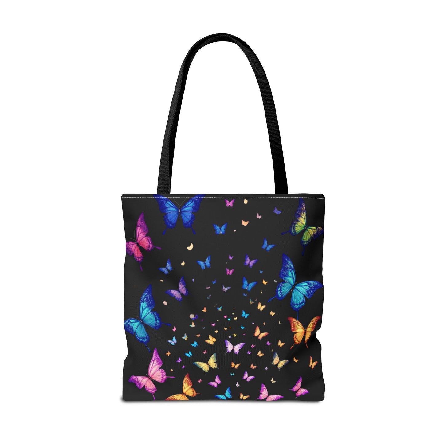 Butterfly Swarm Tote Bag – Colorful Rainbow Butterfly Tote, Aesthetic Canvas Bag, Nature-Inspired Gift, Magical Reusable Eco Purse