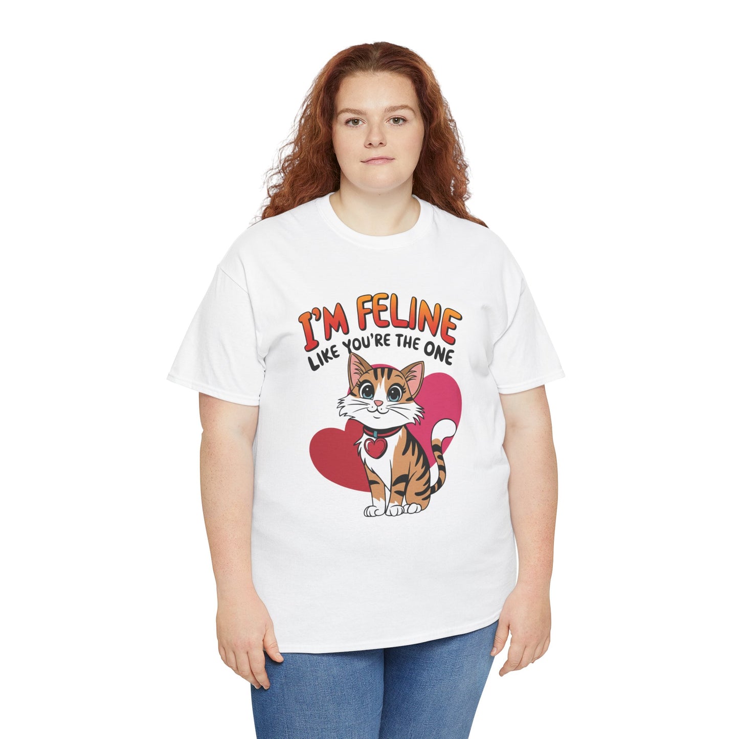 I’m Feline Like You’re The One Shirt, Cute Cat Valentine Tee, Funny Cat Love Graphic TShirt, Romantic Gift For Her Him, Cat Pun Shirt