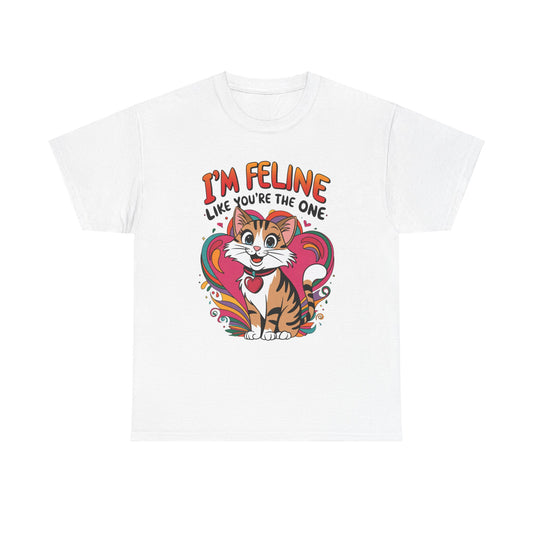 Valentines Cat Tee - Unisex Heavy Cotton