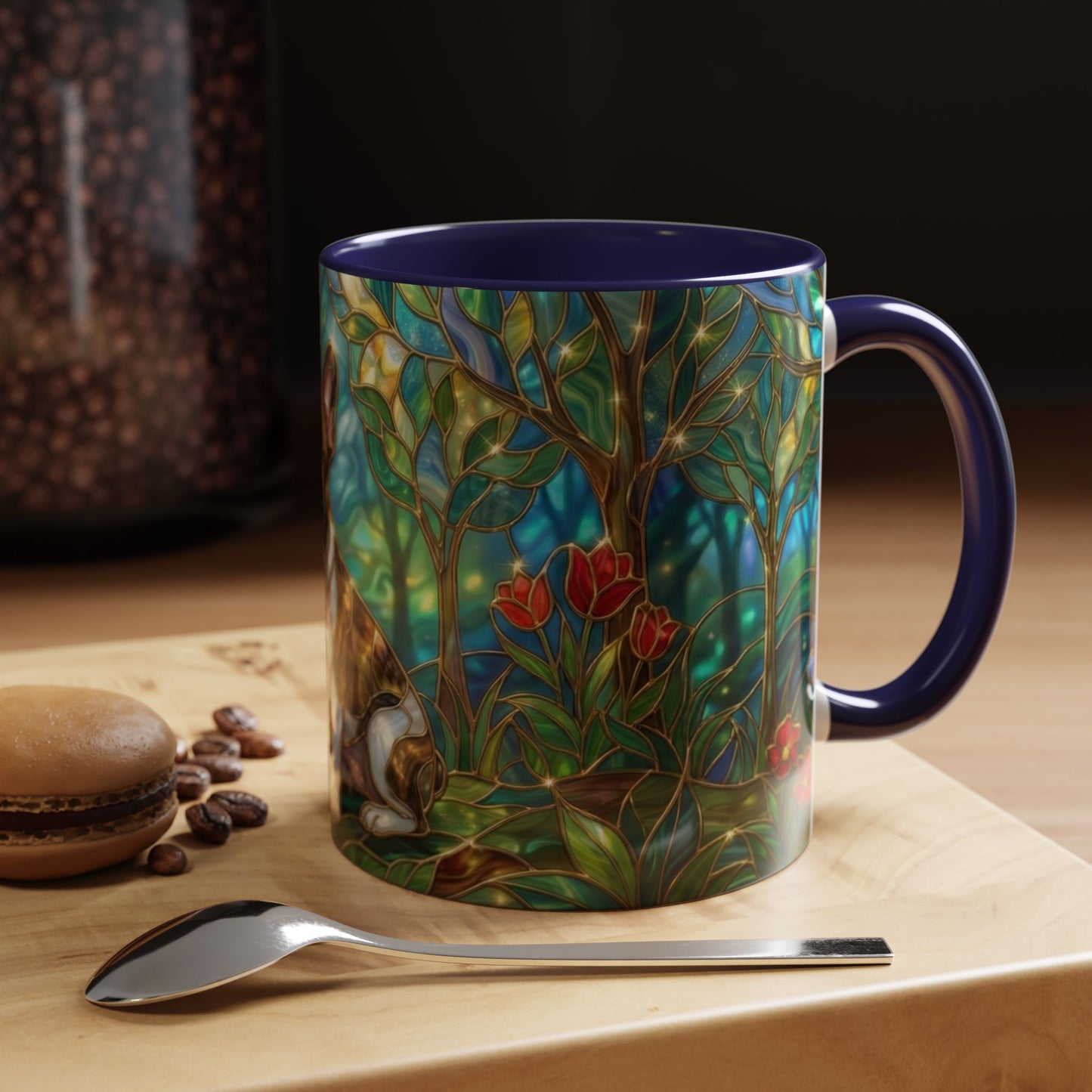 Stained Glass French Bulldog Mug, Frenchie Coffee Mug, Colorful French Bulldog Art Cup, Dog Mom Gift, Pet Lover Mug, Unique Frenchie Gift