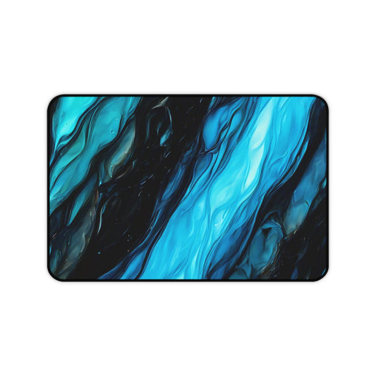 Elegant Blue Marble Desk Mat – Stylish Office Decor for Home and Workspaces