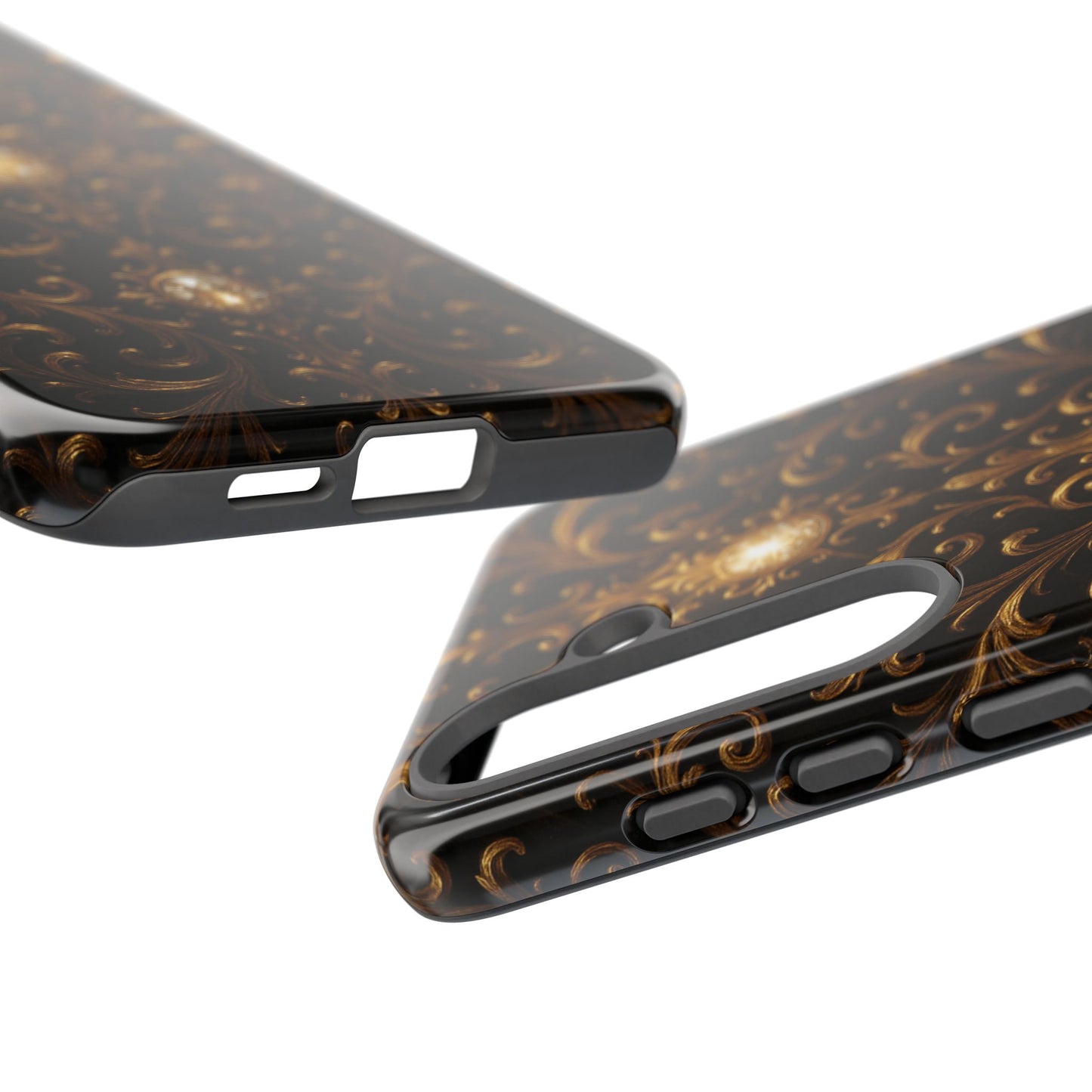 Luxury Baroque Samsung Case – Elegant Gold Ornate Floral Phone Cover for Galaxy