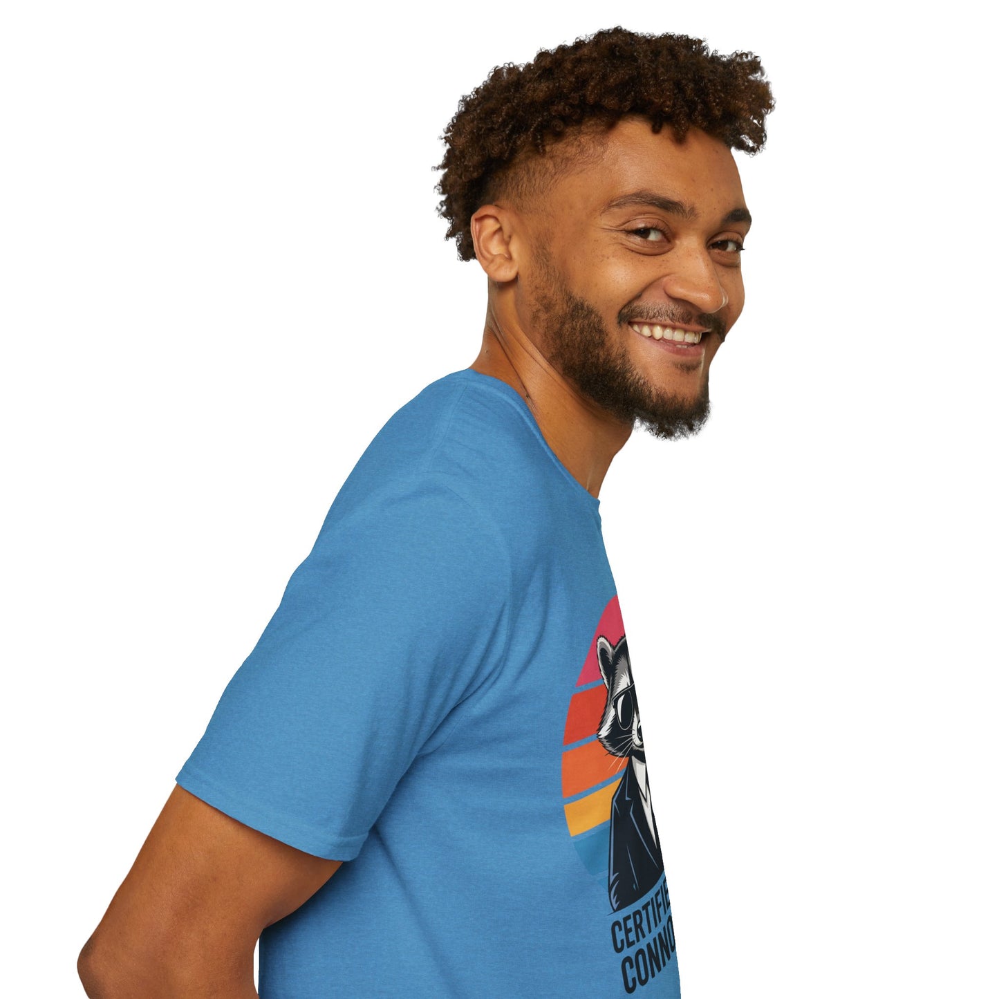 Certified Trash Connoisseur Raccoon Shirt - Funny Trash Panda Graphic Tee - Retro Sunset Vintage Vibe - Unique Gift for Raccoon Lover