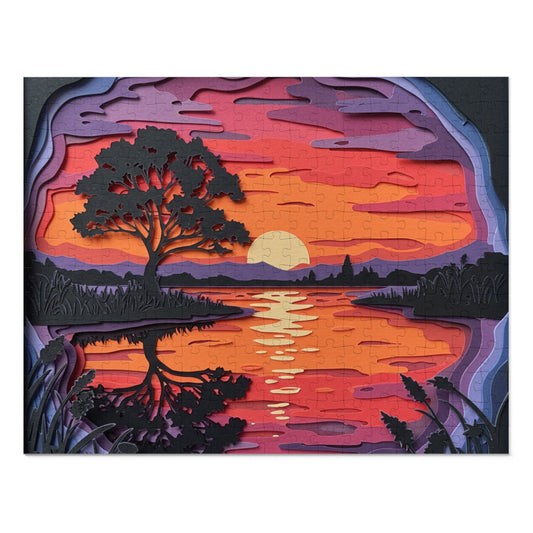 Sunset Paper Art Jigsaw Puzzle
