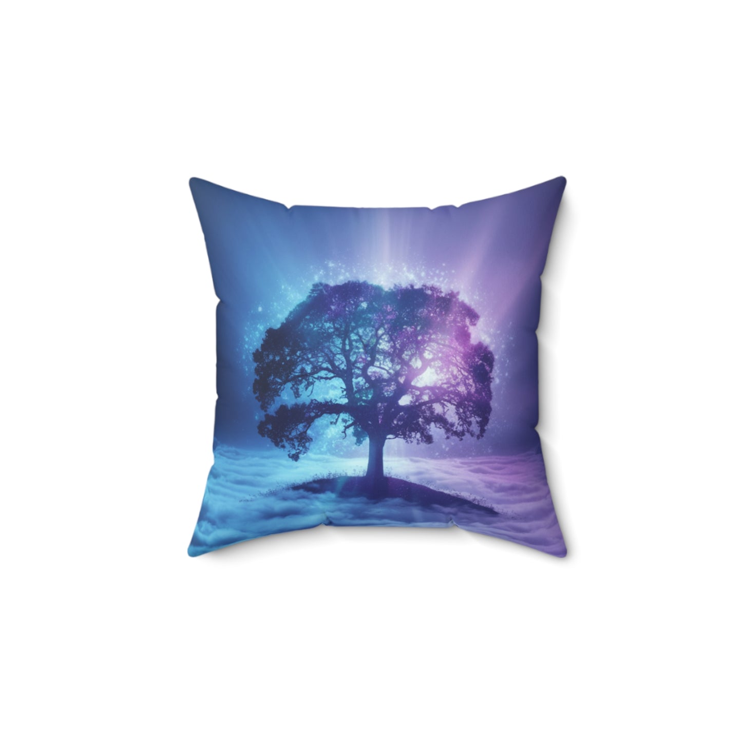 Square Pillow Dreamy Tree in Clouds