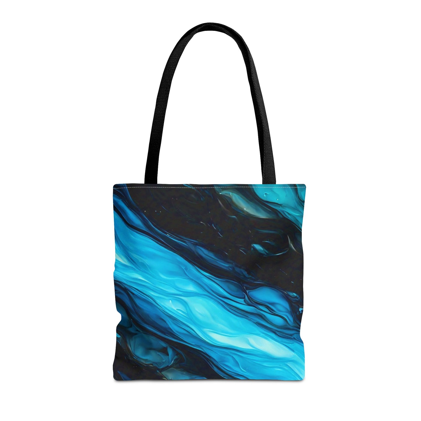 Blue Abstract Swirl Tote Bag – Fluid Art Style Reusable Shopping Bag, Modern Artistic Everyday Carry, Eco-Friendly Gift for Art Lovers