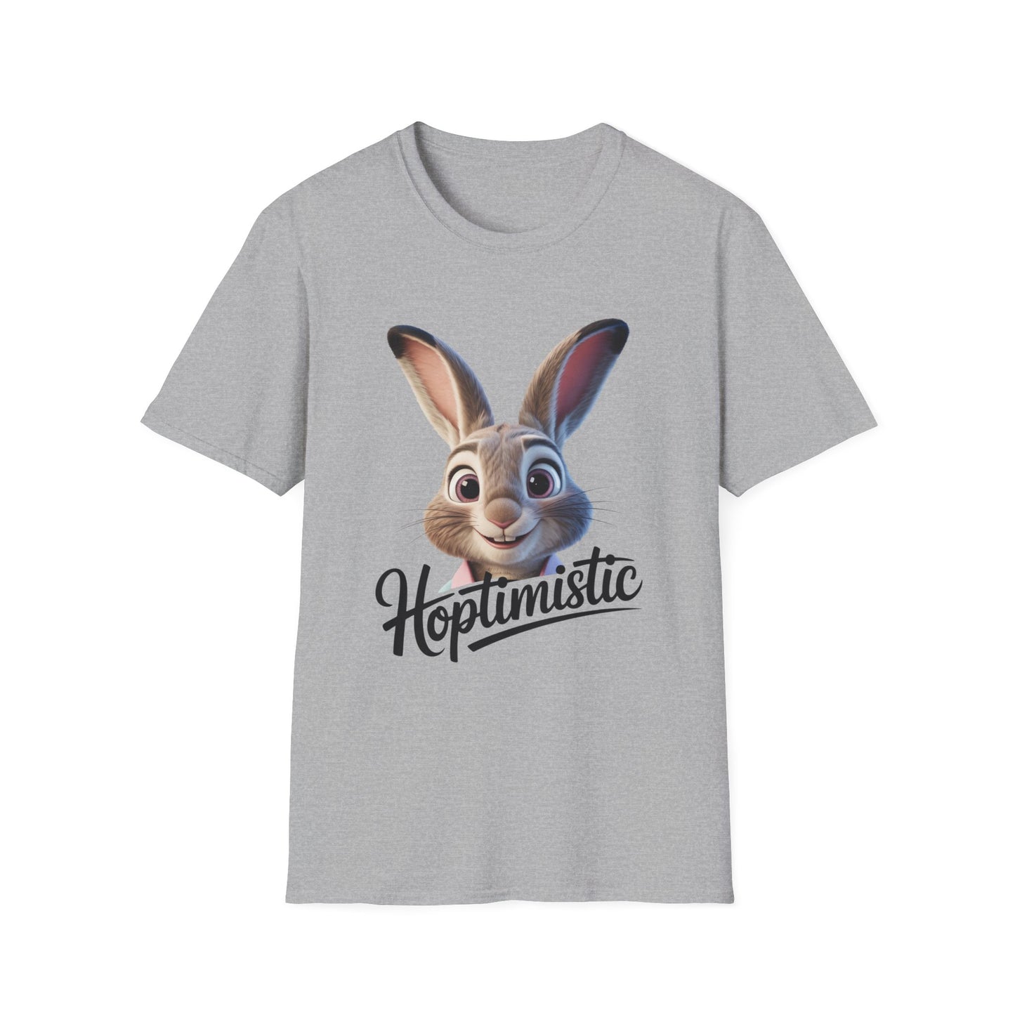Hoptimistic Bunny T-Shirt, Cute Rabbit Pun Shirt, Positive Quote Tee, Animal Lover Gift, Funny Motivational Top, Easter Or Everyday Wear