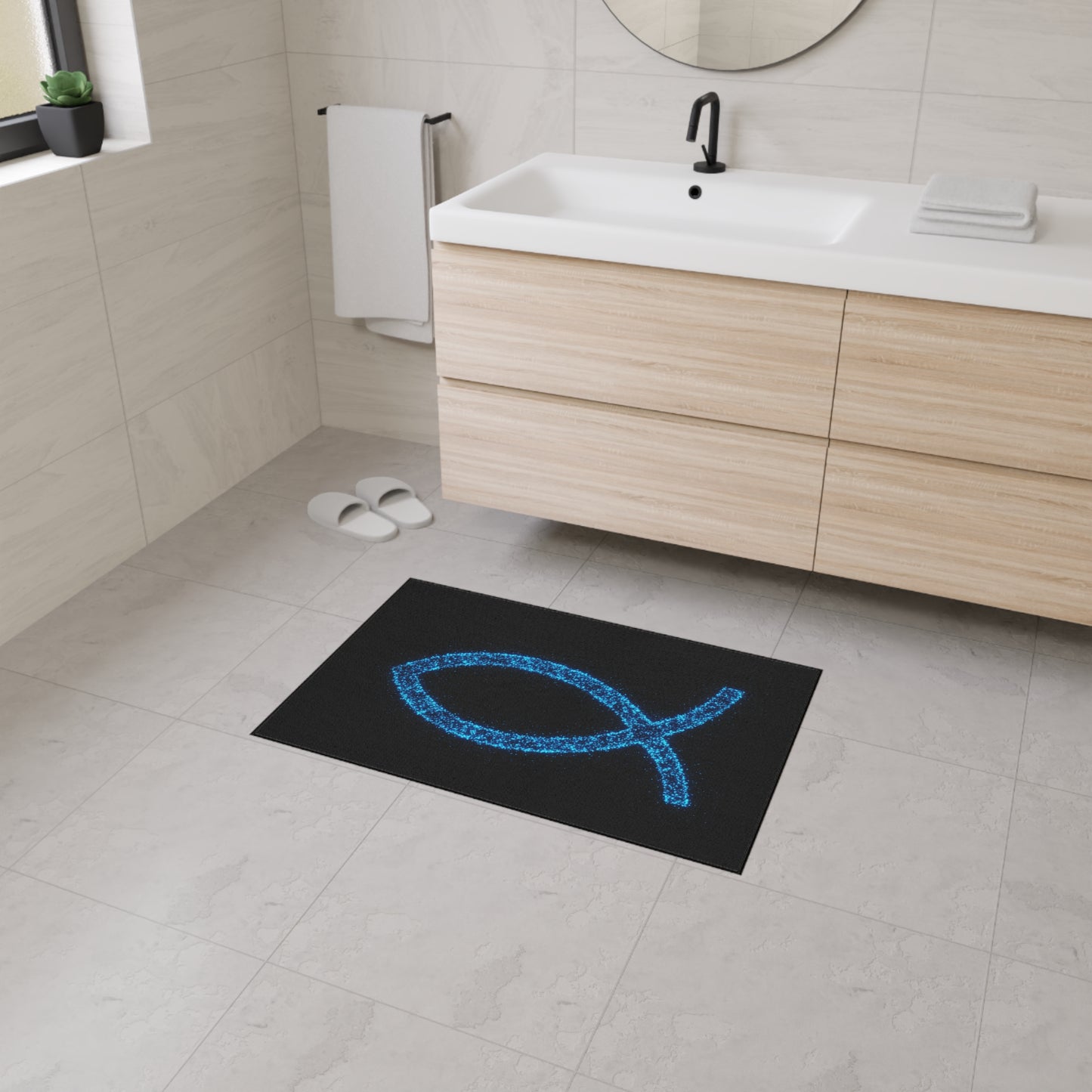 Christian Fish Design Heavy Duty Floor Mat - Durable Welcome Mat for Home