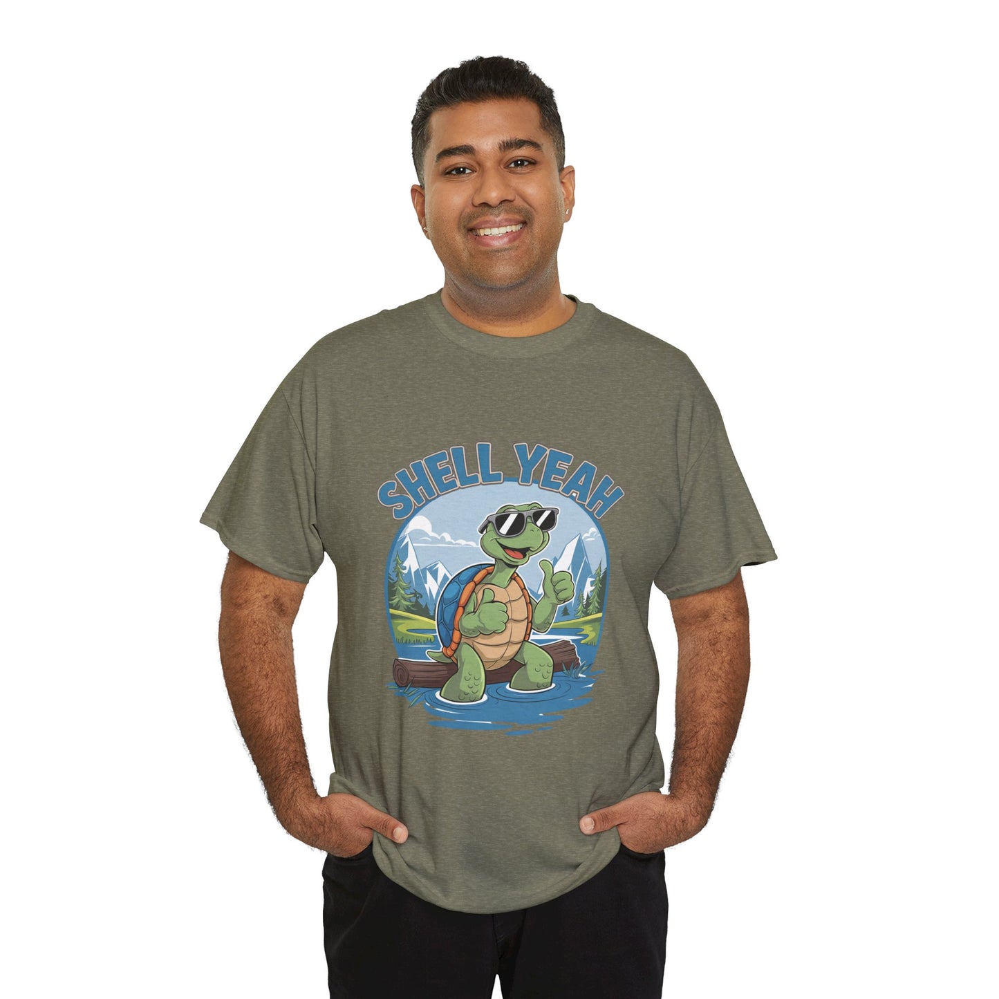 SHELL YEAH Turtle T-Shirt | Funny Cute Turtle Nature Graphic Tee | Handmade Animal Lover Gift | Eco Outdoor Adventure Shirt