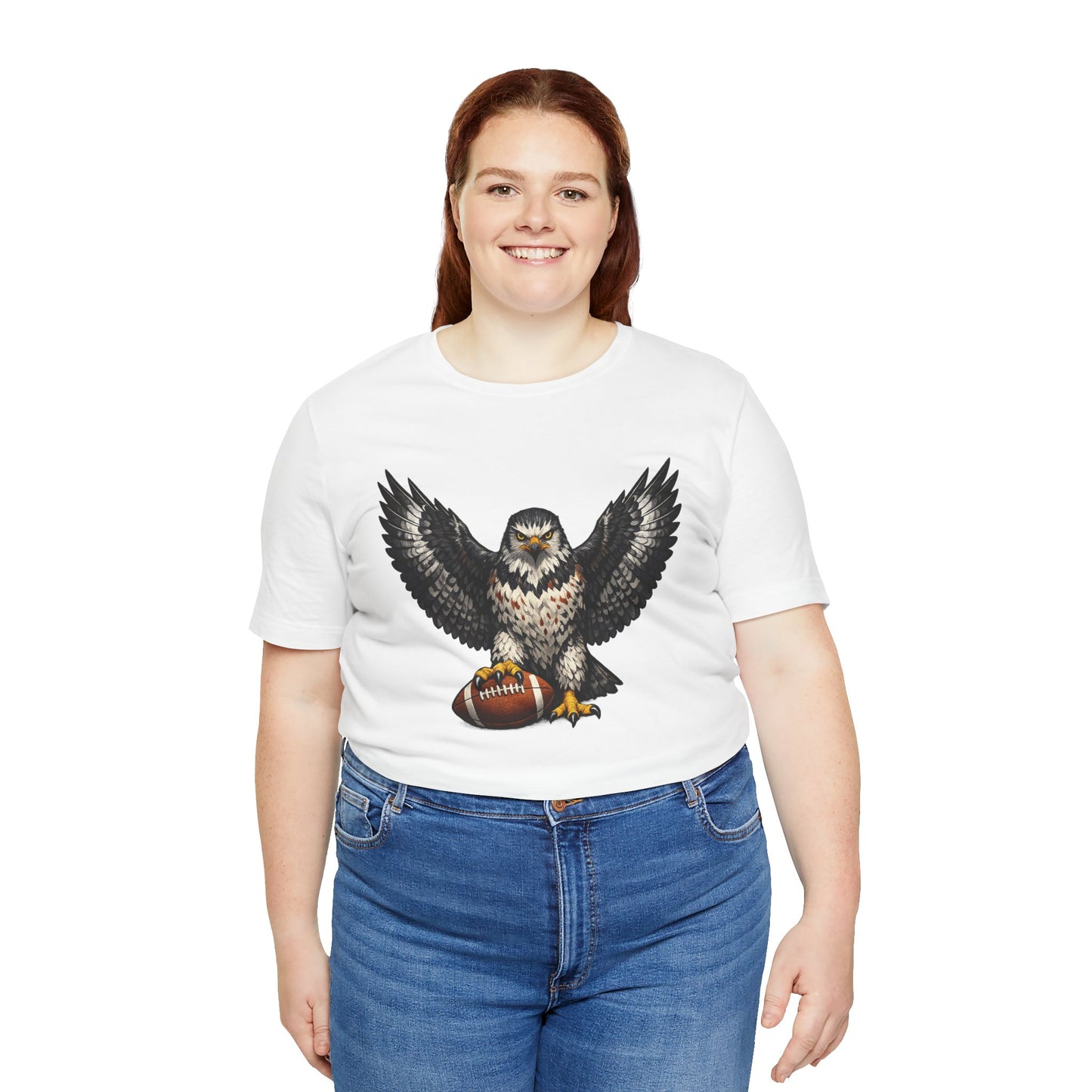 Hawk Football Shirt, Hawk Holding Football T Shirt, Hawk Mascot Tee, Football Bird Of Prey Shirt, Game Day Sports Tee, Hawk Fan Gift