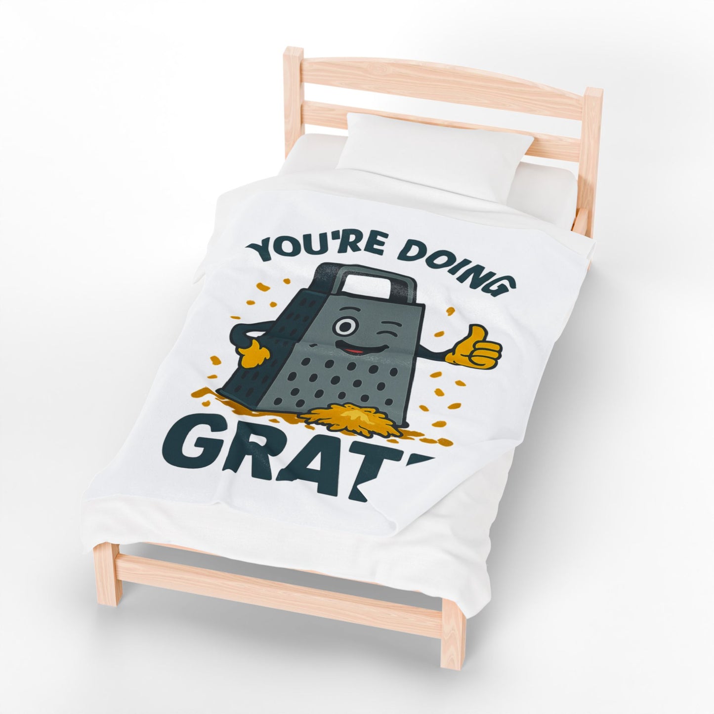 Funny "You're Doing Grate" Blanket – Cute Pun Fleece Throw for Cozy Comfort | Gift for Foodies, Friends & Cheese Lovers