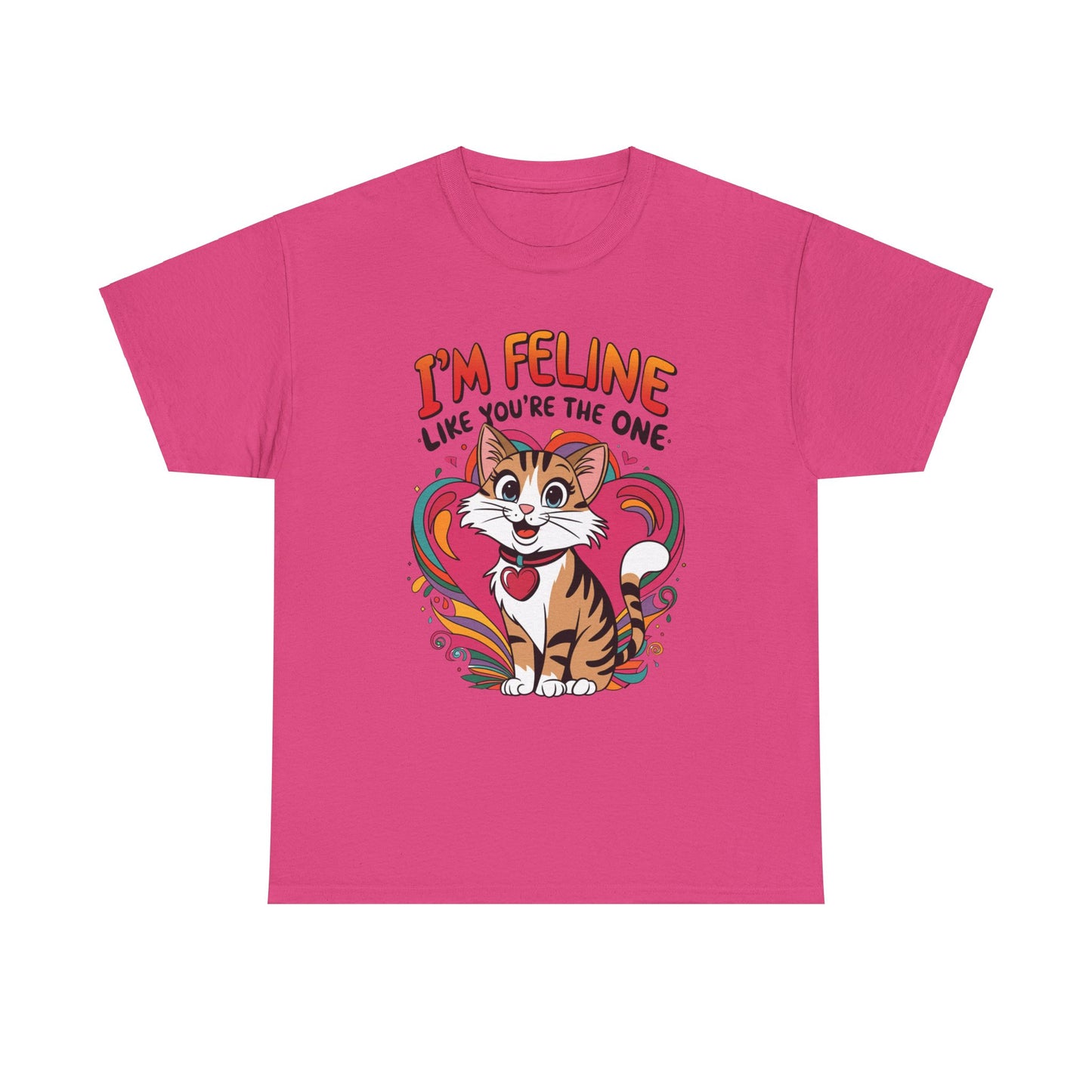 Valentines Cat Tee - Unisex Heavy Cotton