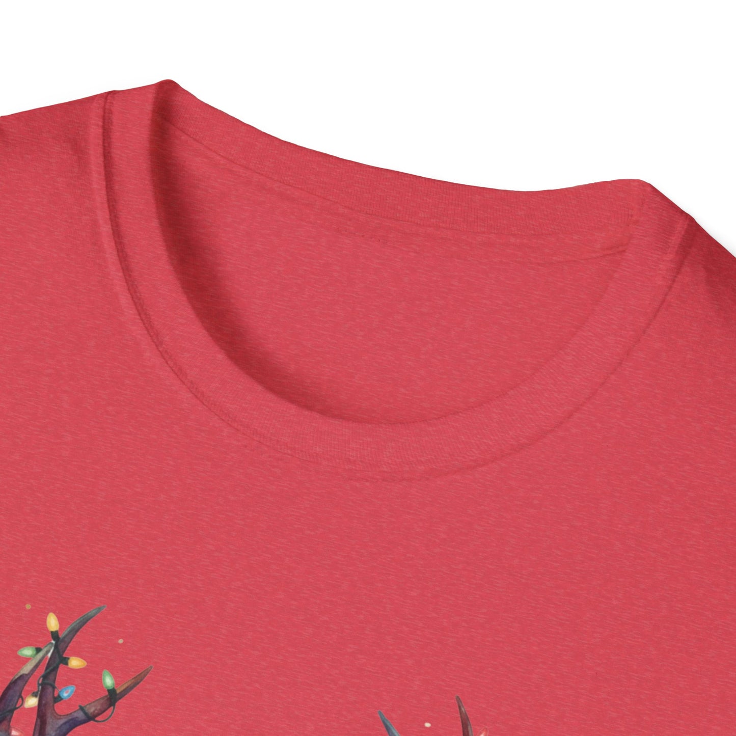 Christmas Deer Shirt, Watercolor Buck T-Shirt, Deer With Christmas Lights Tee, Holiday Wildlife Art Shirt, Colorful Deer Head Xmas Tee