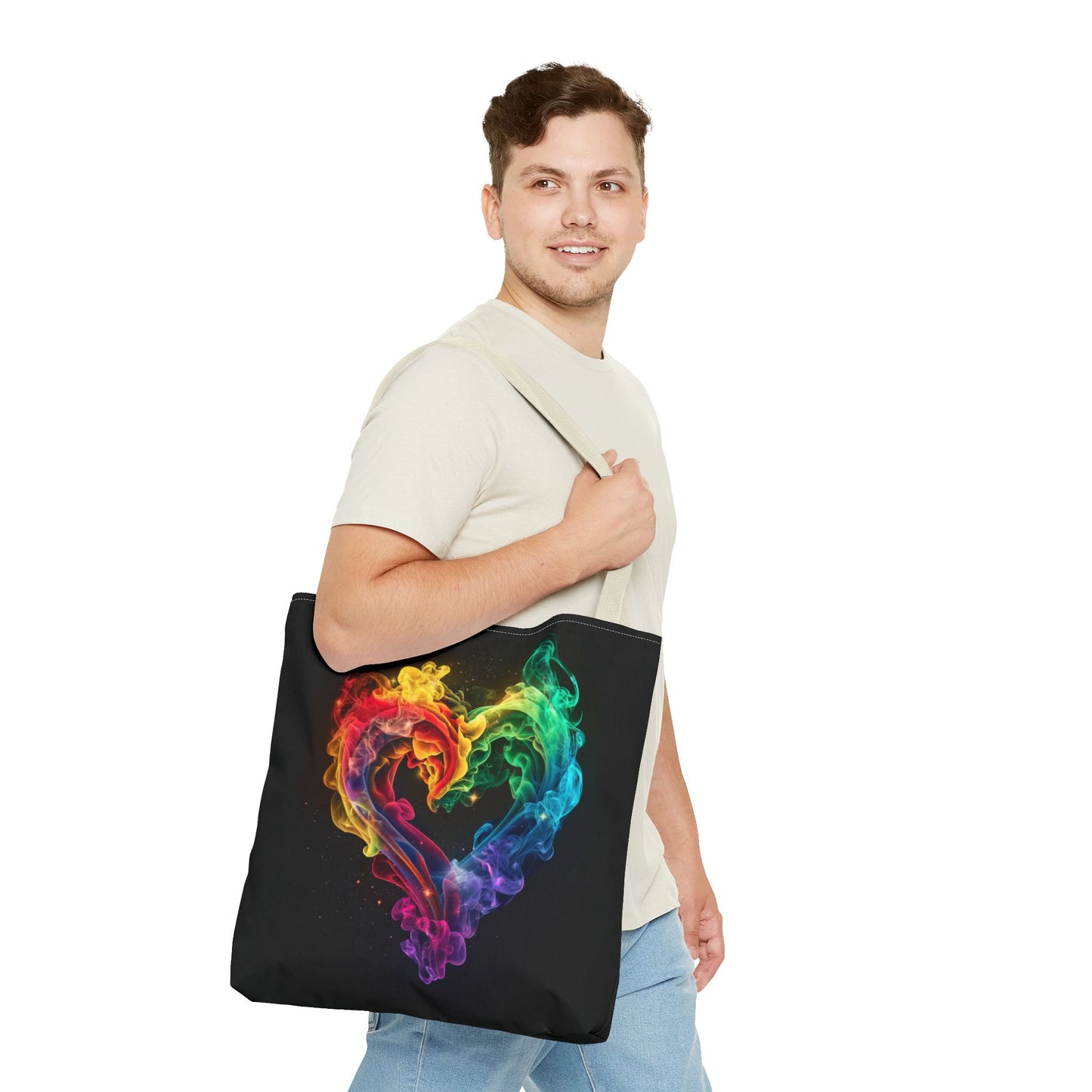 Colorful Smoke Heart Tote