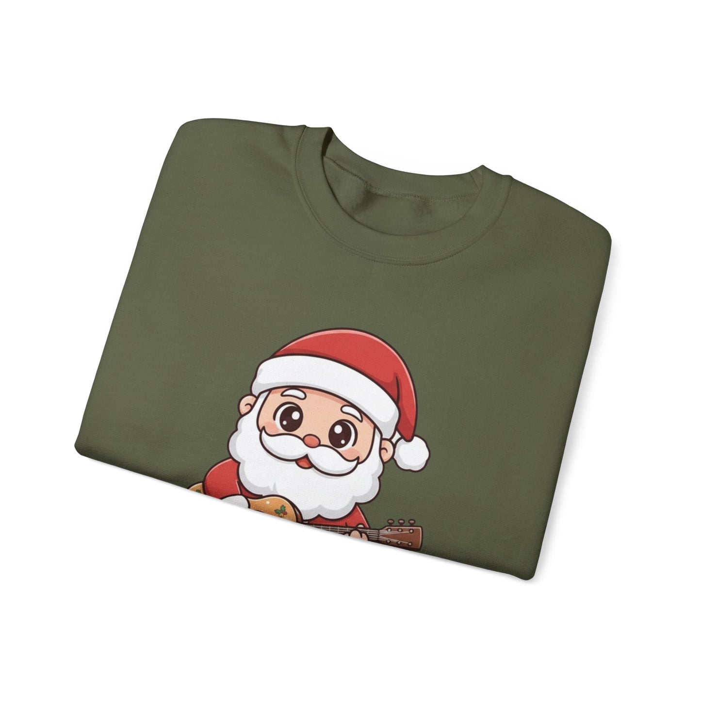 Cute Santa Guitar Sweatshirt | Christmas Music Lover Sweater | Holiday Crewneck | Funny Santa Musician Shirt | Cozy Xmas Gift for Him or Her