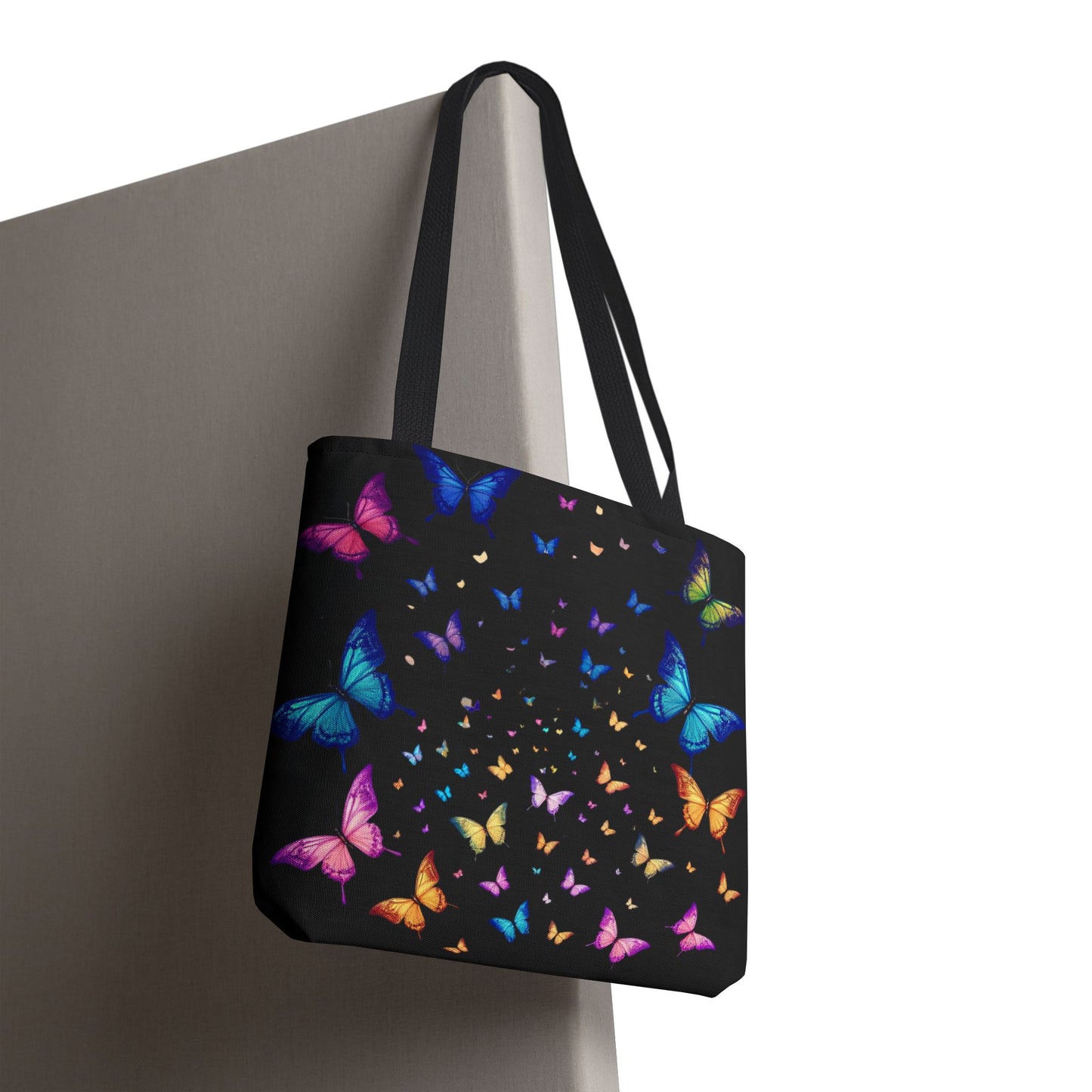 Butterfly Swarm Tote Bag – Colorful Rainbow Butterfly Tote, Aesthetic Canvas Bag, Nature-Inspired Gift, Magical Reusable Eco Purse