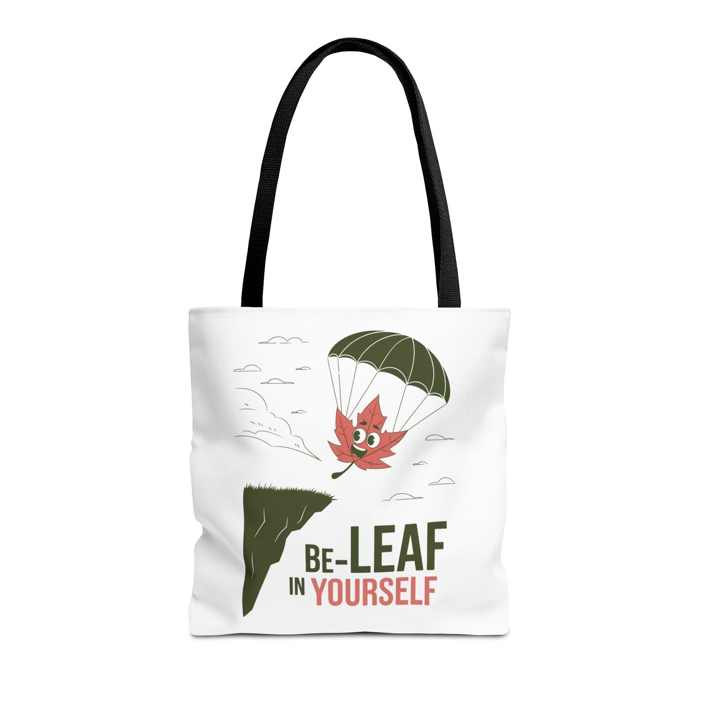 Tote Bag - Be-Leaf In Yourself Pun Design