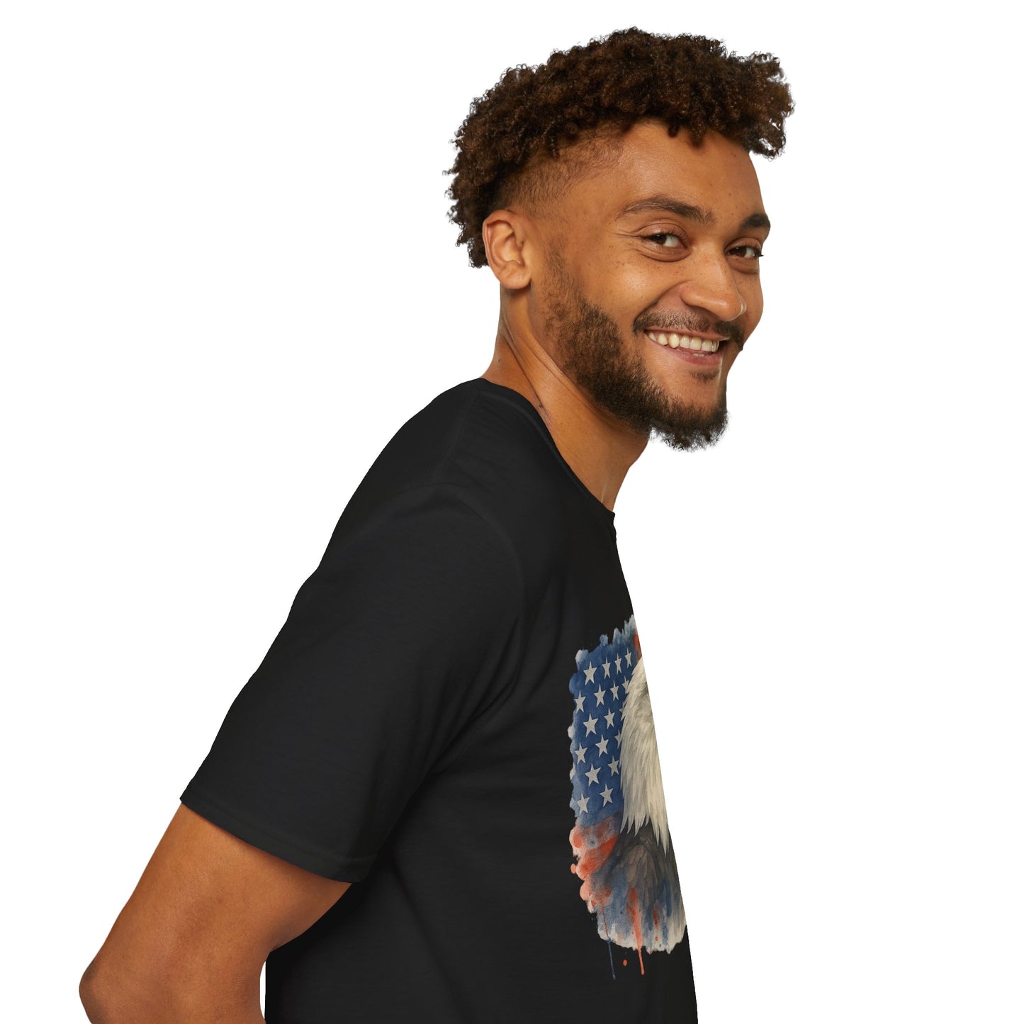 American Eagle & Flag T‑Shirt | Patriotic Graphic Tee | Bald Eagle USA Shirt | 4th of July Tee | Independence Day Apparel
