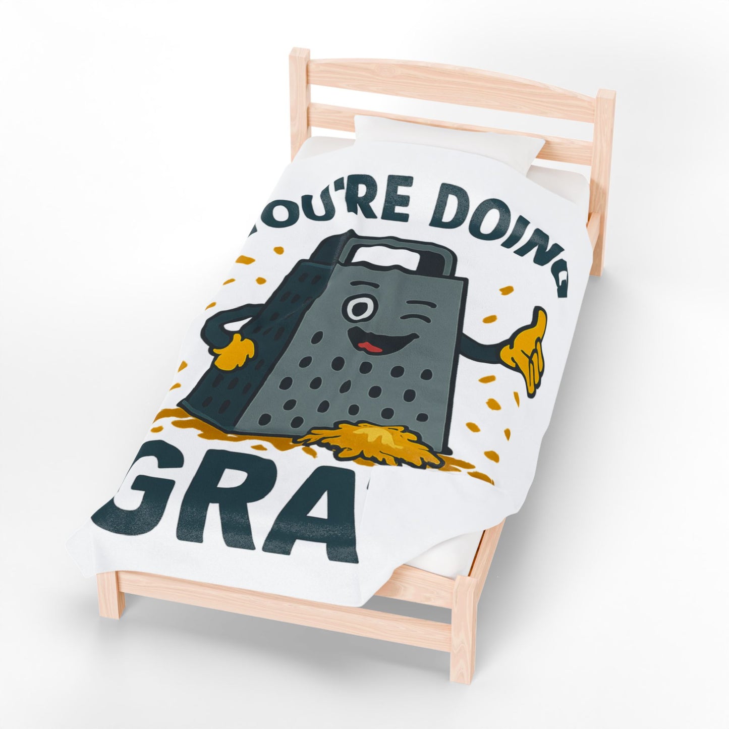 Funny "You're Doing Grate" Blanket – Cute Pun Fleece Throw for Cozy Comfort | Gift for Foodies, Friends & Cheese Lovers