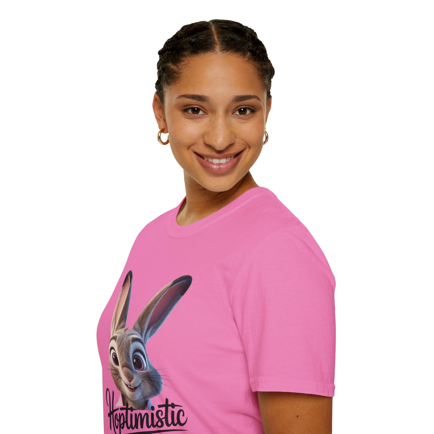 Hoptimistic Bunny T-Shirt, Cute Rabbit Pun Shirt, Positive Quote Tee, Animal Lover Gift, Funny Motivational Top, Easter Or Everyday Wear