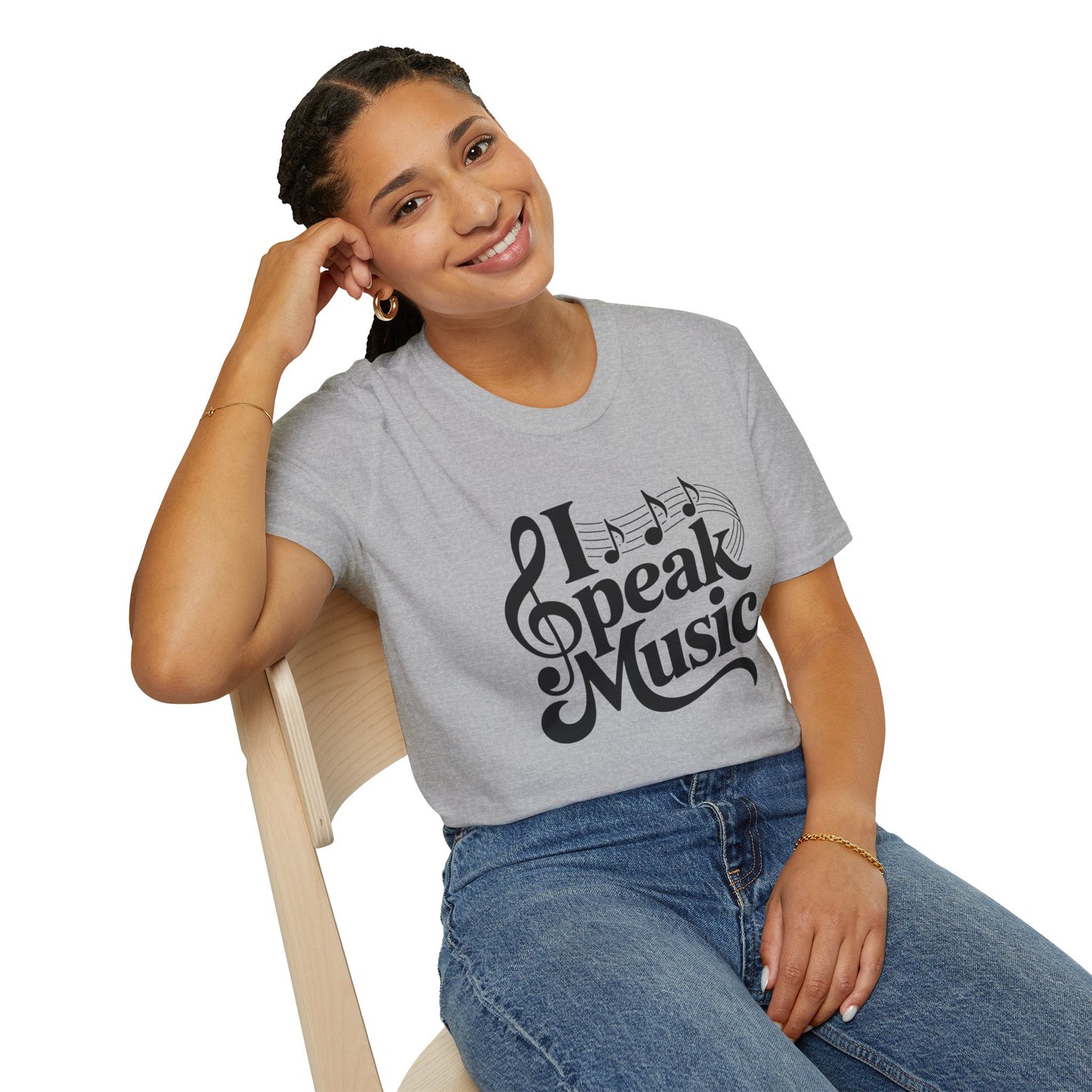 I Speak Music Shirt | Funny Music Lover T-Shirt | Gift for Musicians, Choir, Band Teachers & Music Students | Treble Clef Graphic Tee