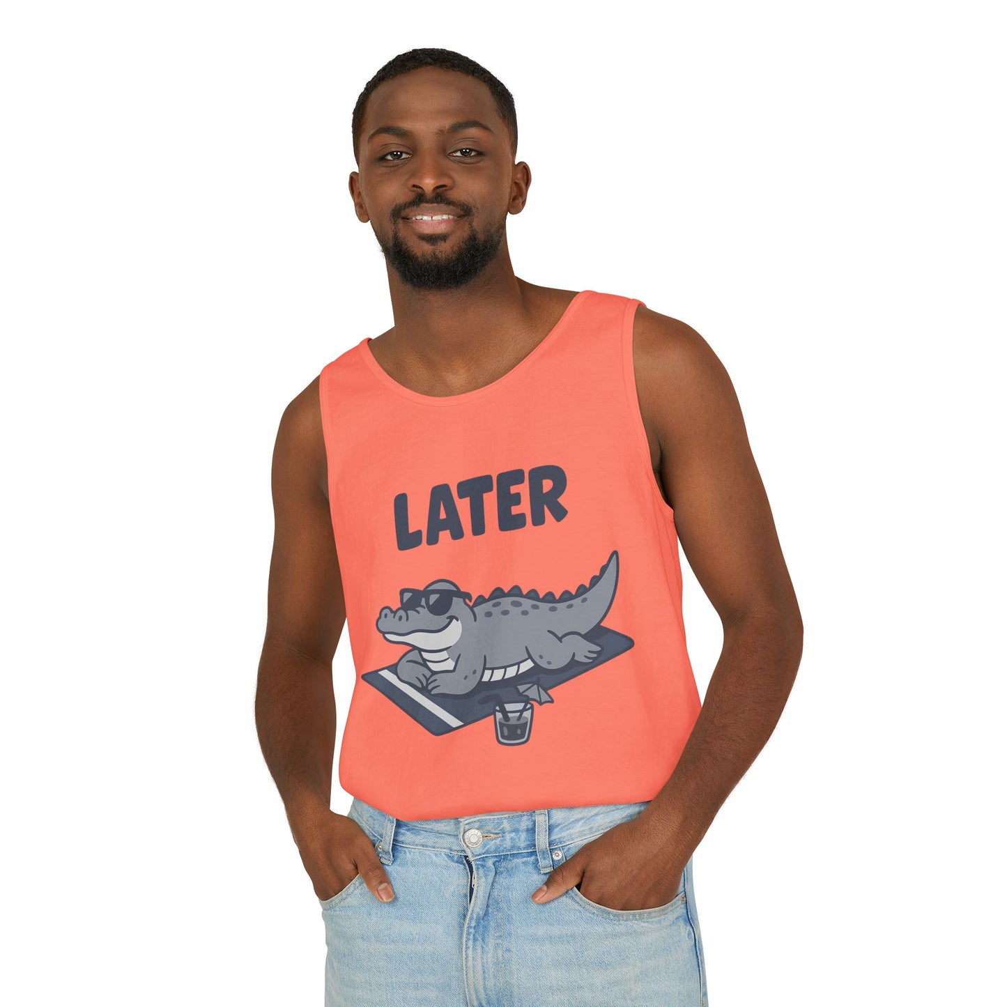 Funny Crocodile Tank Top - ‘Later Gator’ Cute Graphic Croc Tee, Summer Vest, Beach Gift, Sarcastic Animal Humor, Festival and Everyday Wear