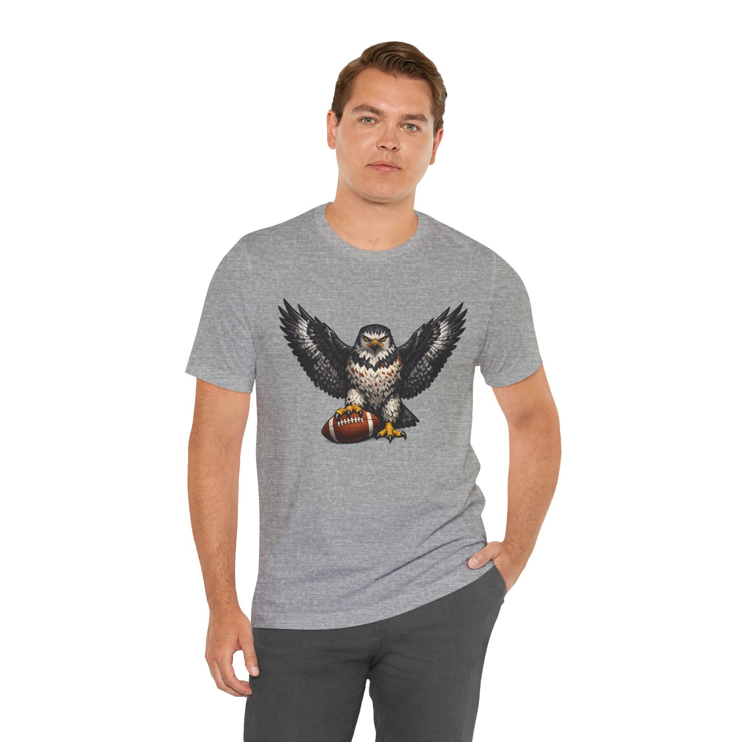 Hawk Football Shirt, Hawk Holding Football T Shirt, Hawk Mascot Tee, Football Bird Of Prey Shirt, Game Day Sports Tee, Hawk Fan Gift