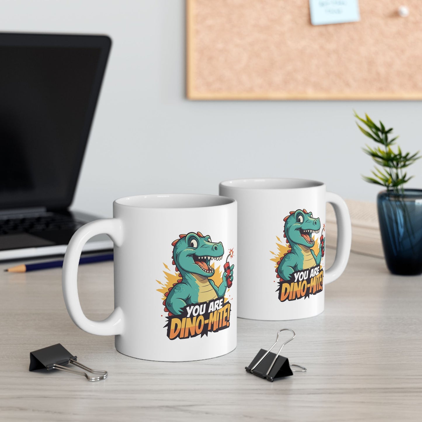 You Are Dino-Mite Mug – Funny Dinosaur Coffee Cup with Cute T-Rex Design – Gift for Him, Her, Kids – Dino Lover Kitchen Decor