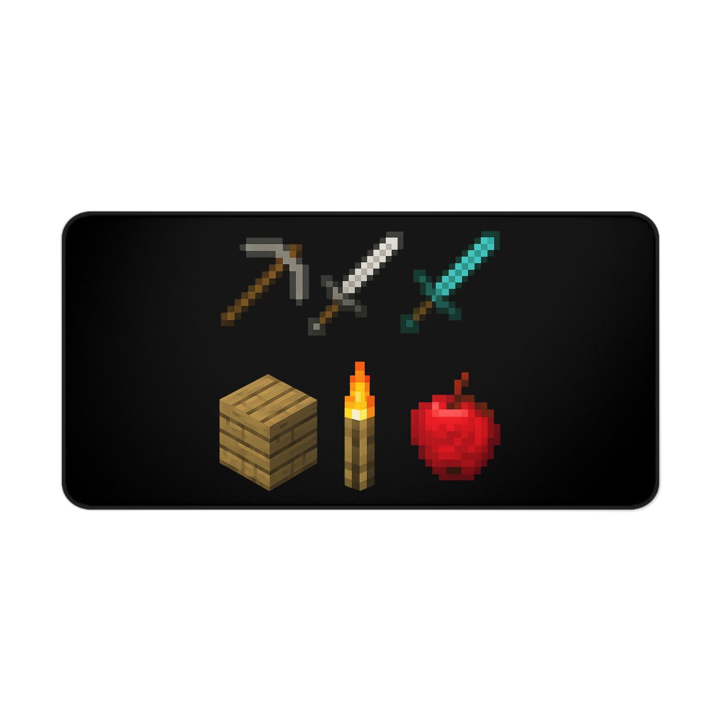 Minecraft Inspired Desk Mat Pixel Art Gaming Desk Accessory Video Game Mouse Pad Geeky Decor