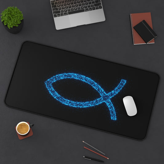 Inspirational Fish Design Desk Mat - Office Decor for Faith & Inspiration