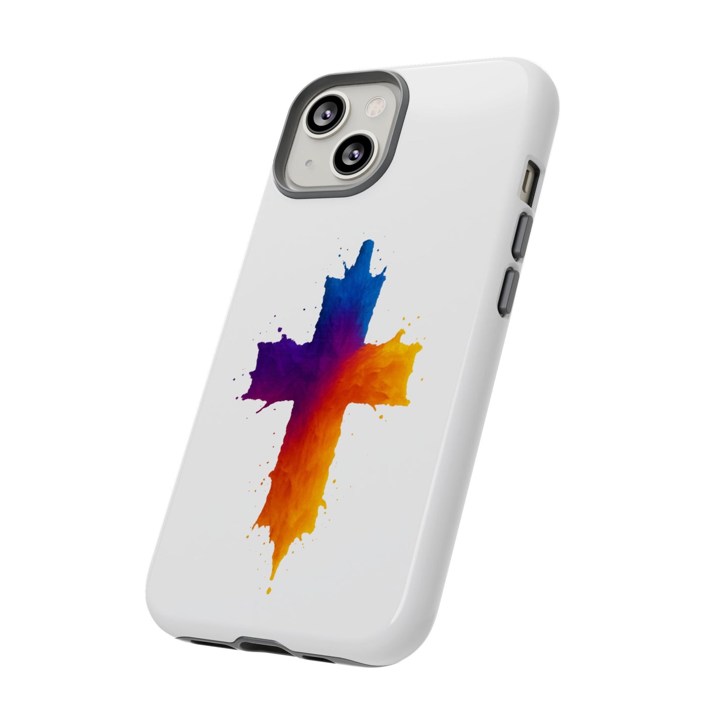 Christian iPhone Case – Watercolor Cross Phone Cover, Faith Gift for Her or Him, Inspirational iPhone Accessory