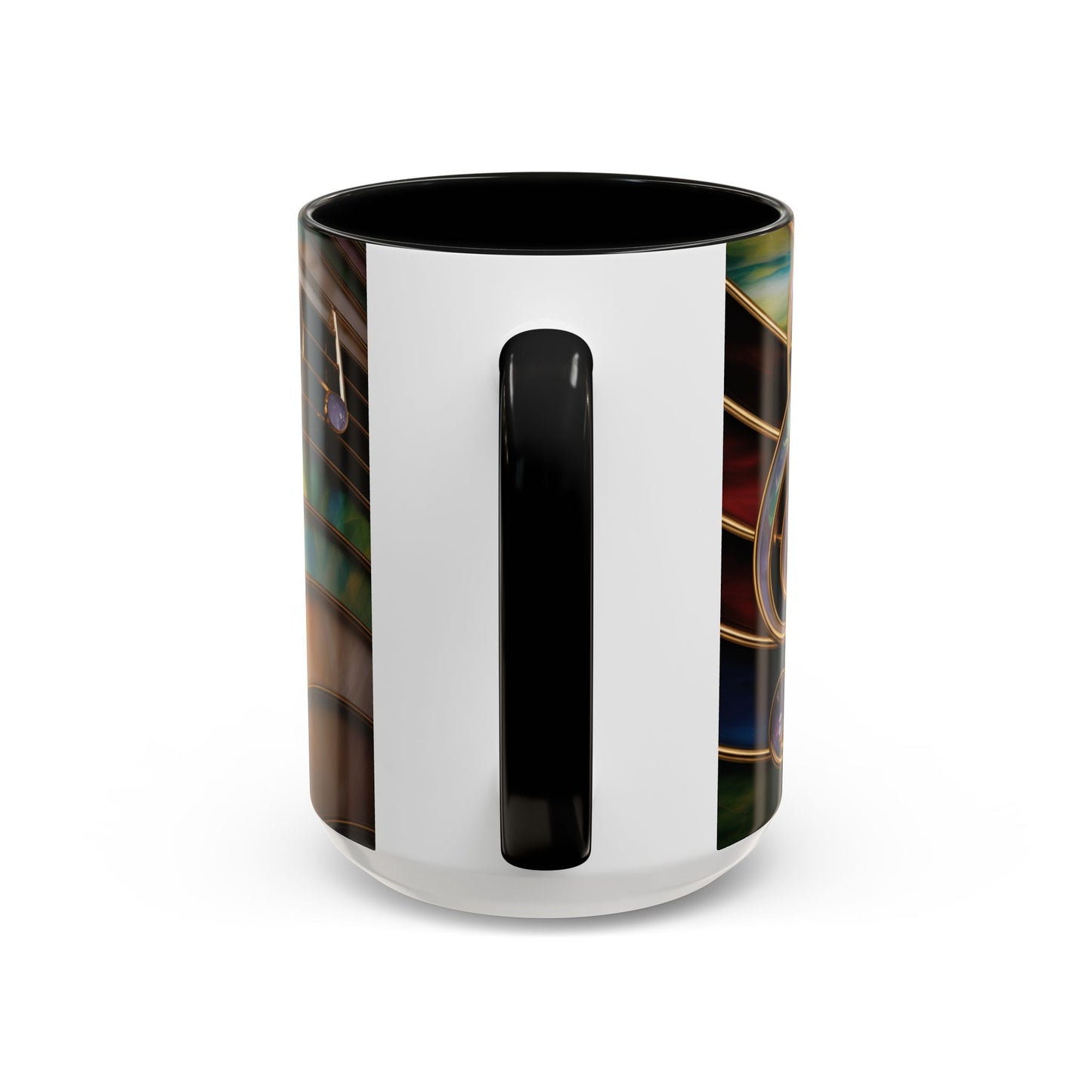 Stained Glass Music Notes Mug - Colorful Music Lover Gift - Music Teacher Mug - Treble Clef Coffee Cup - Musician Gift Idea - 11oz & 15oz Ceramic Mug