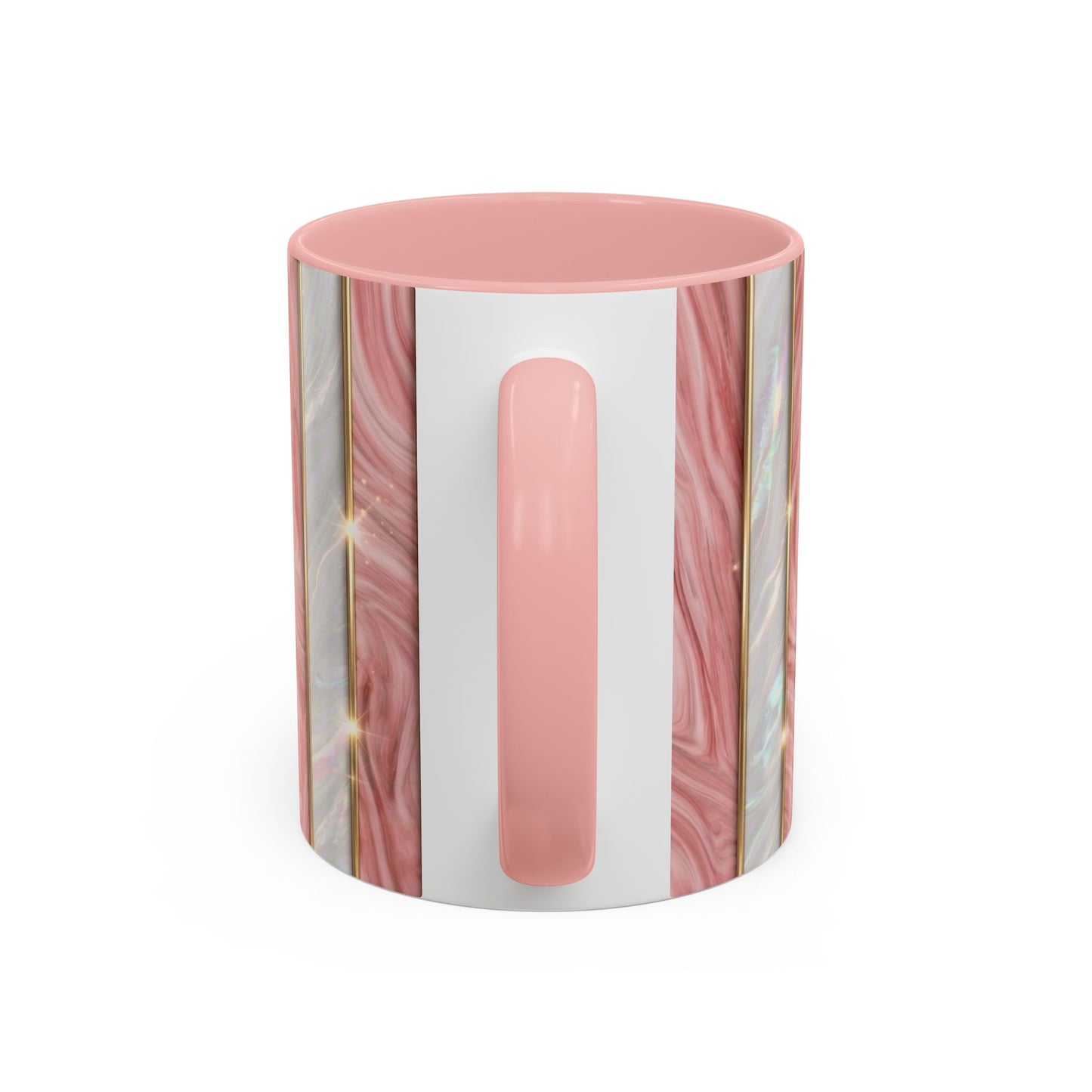 Pink Marble Coffee Mug, Gold Stripe Faux Agate Cup, Glam Desk Accessory, Elegant Tea Mug, Luxury Gift for Her, Chic Office Desk Decor