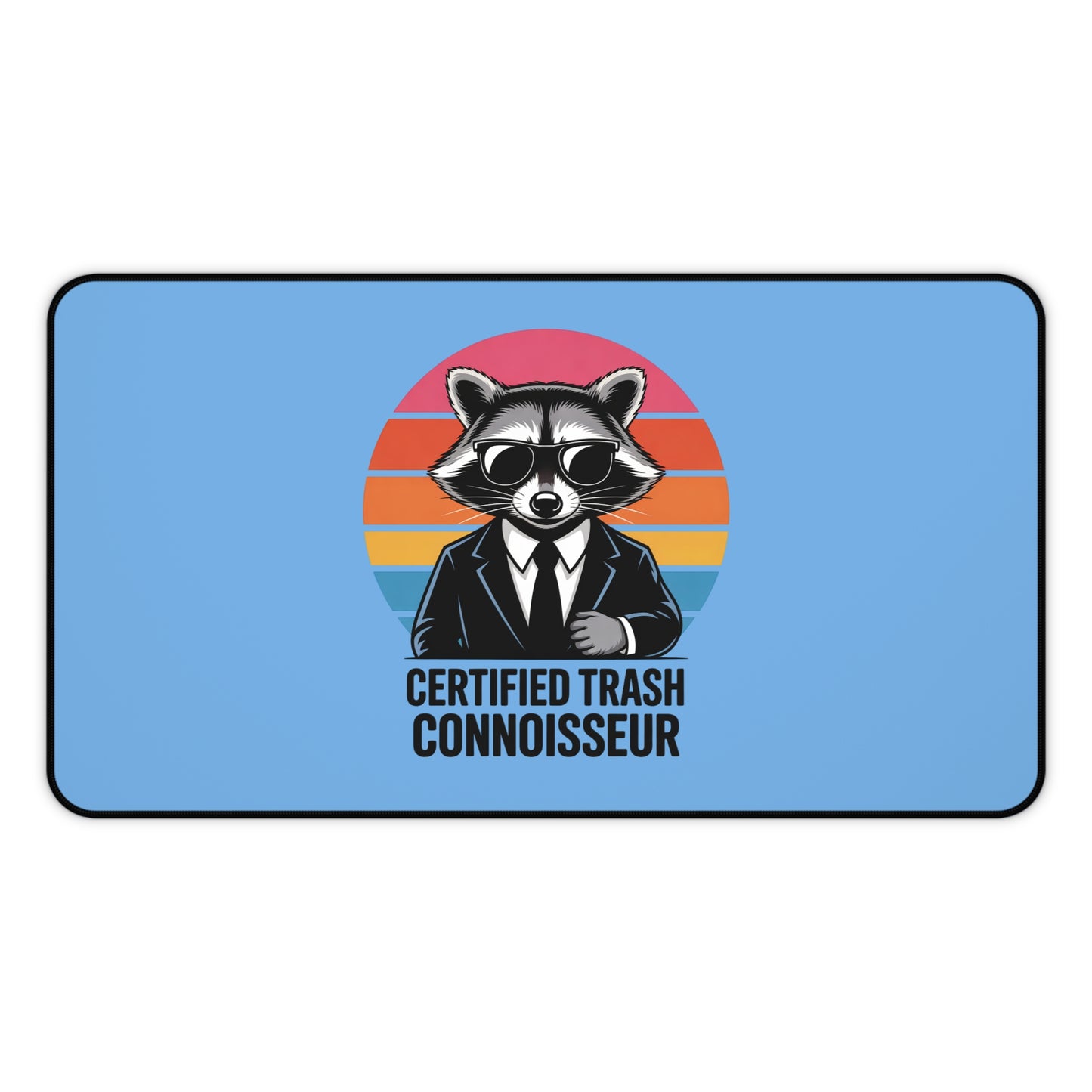 Desk Mat with Raccoon Certified Trash Connoisseur Design Trash Panda Mouse Pad Raccoon Decor