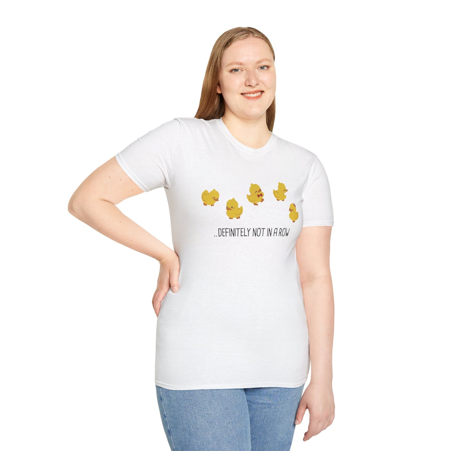 Funny “Definitely Not in a Row” Ducks Shirt, Cute Humor T-Shirt, Relatable Tee for Women & Men, Great Gift for Moms, Teachers, or Friends