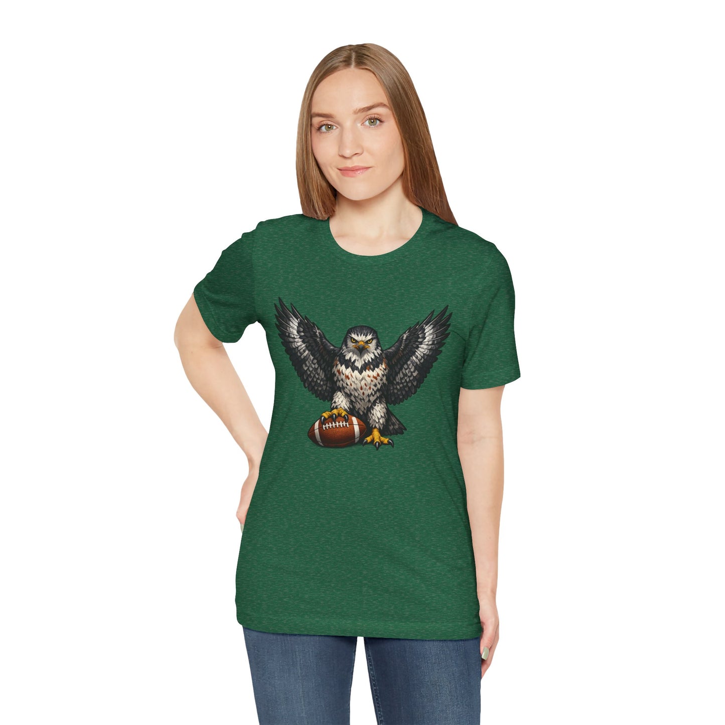 Hawk Football Shirt, Hawk Holding Football T Shirt, Hawk Mascot Tee, Football Bird Of Prey Shirt, Game Day Sports Tee, Hawk Fan Gift