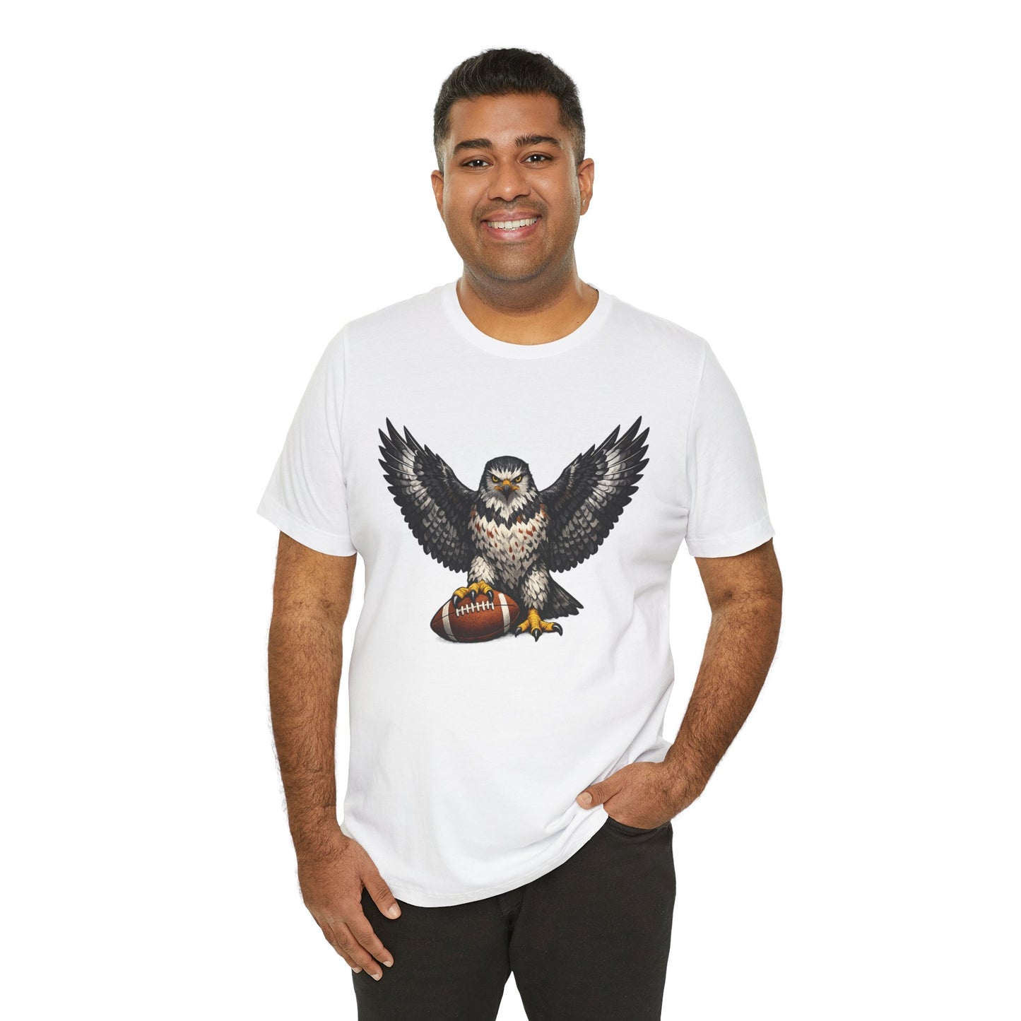 Hawk Football Shirt, Hawk Holding Football T Shirt, Hawk Mascot Tee, Football Bird Of Prey Shirt, Game Day Sports Tee, Hawk Fan Gift