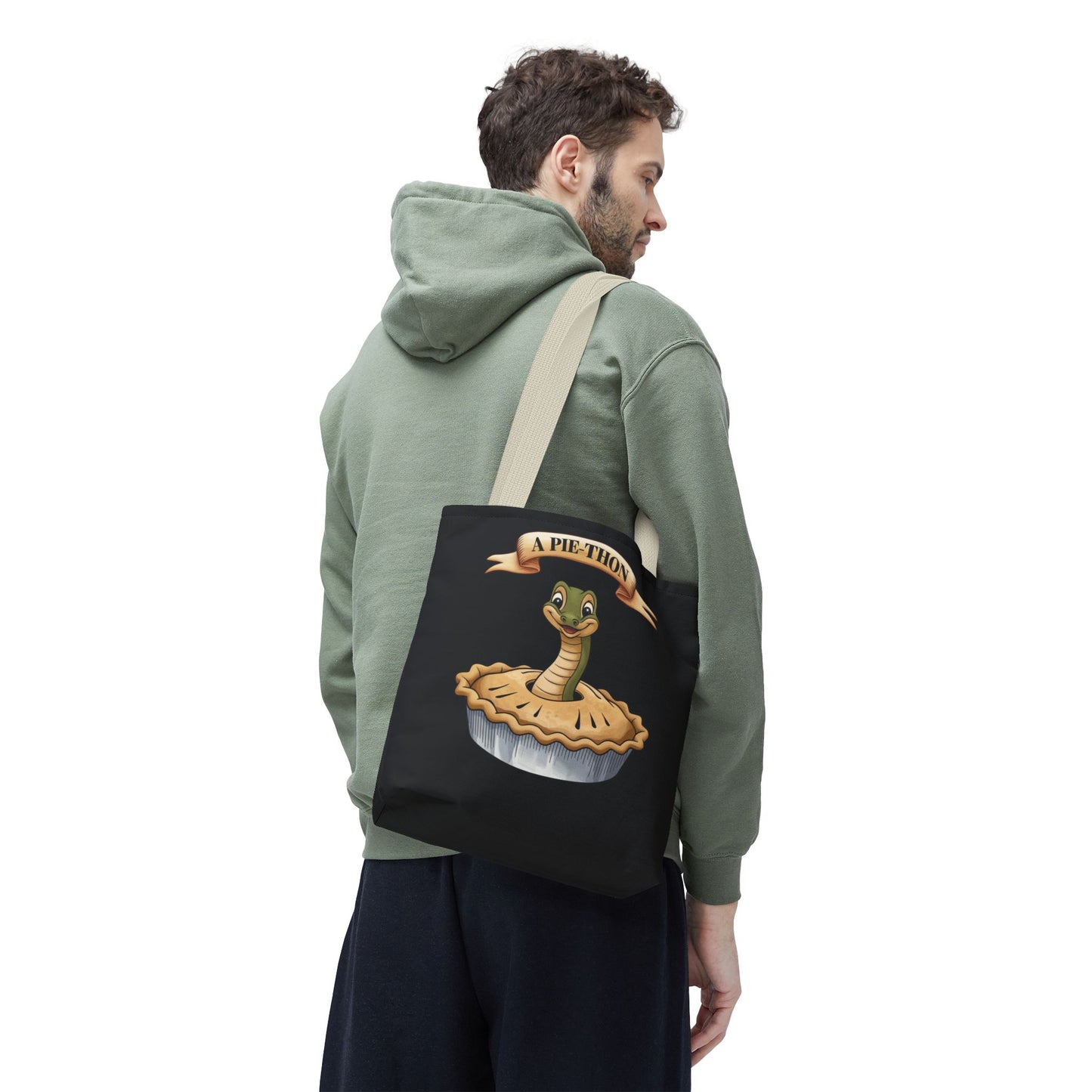 Funny Tote Bag with Snake Joke - Pie-Thon