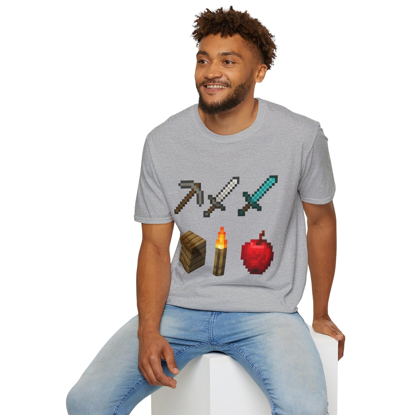 Pixel Tools & Items T-Shirt | Retro Pixel Art Gaming Tee, 8-Bit Gamer Shirt, Pixel Weapons & Supplies Top, Video Game Lover Gift Unisex