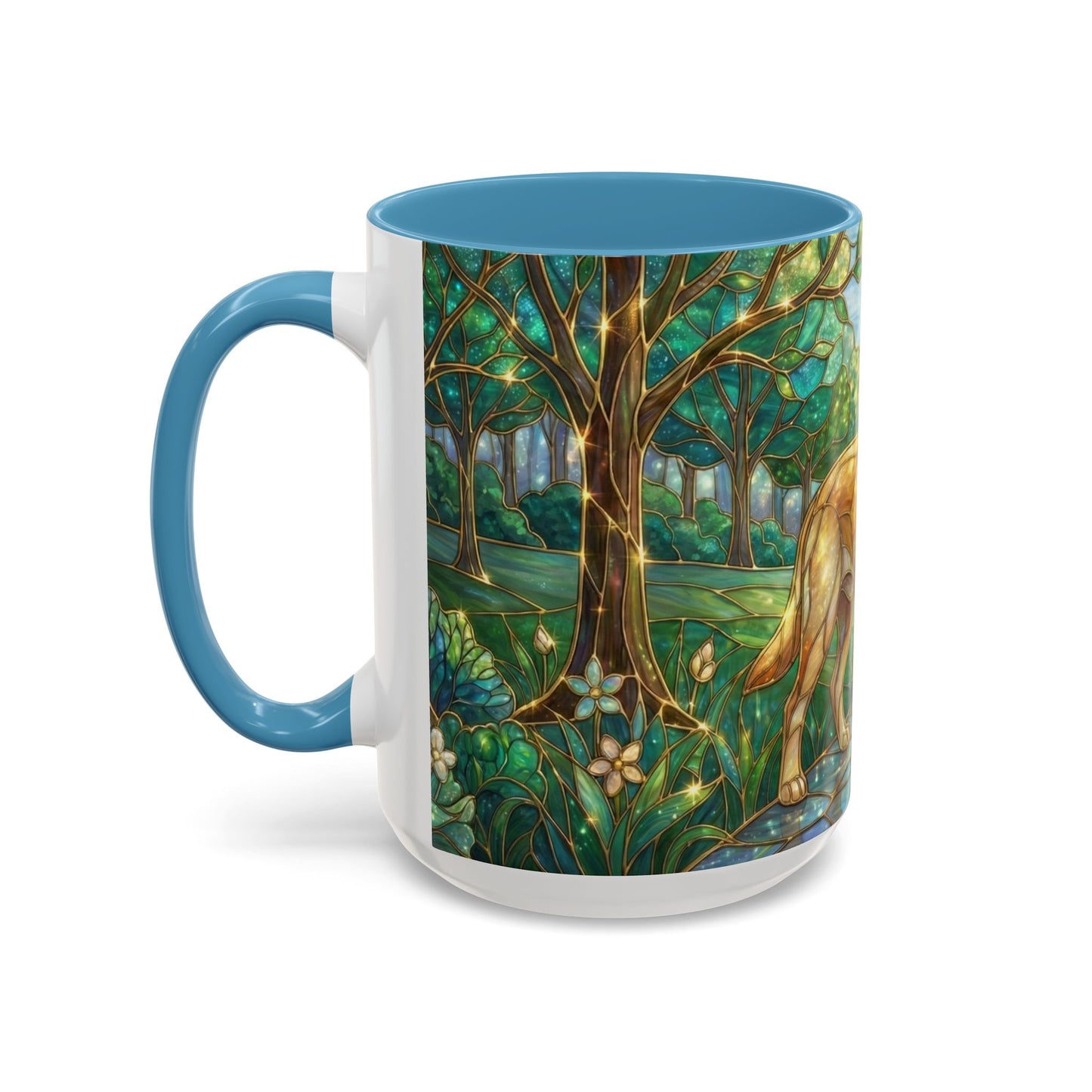 Stained Glass Labrador Mug, Dog Lover Coffee Mug, Labrador Retriever Art Cup, Pet Memorial Gift, Colorful Dog Mug, Nature Art Mug