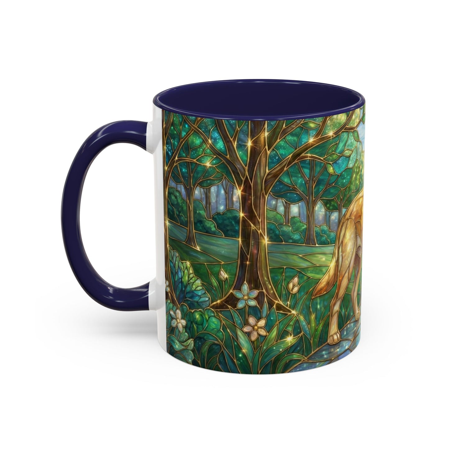 Stained Glass Labrador Mug, Dog Lover Coffee Mug, Labrador Retriever Art Cup, Pet Memorial Gift, Colorful Dog Mug, Nature Art Mug