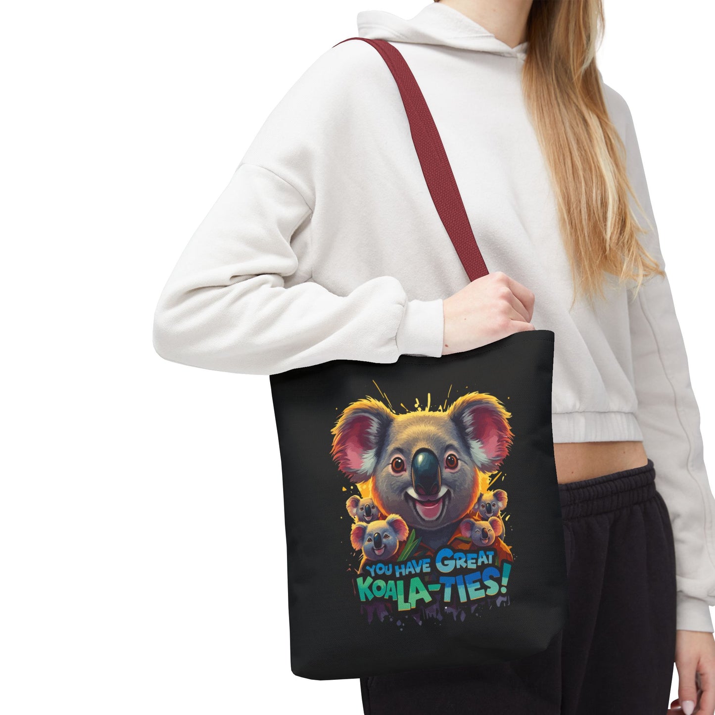 Koala Tote Bag – Funny Animal Pun Bag with Cute Koala Design – Reusable Grocery, Beach, or Everyday Carry Bag – Gift for Koala Lovers