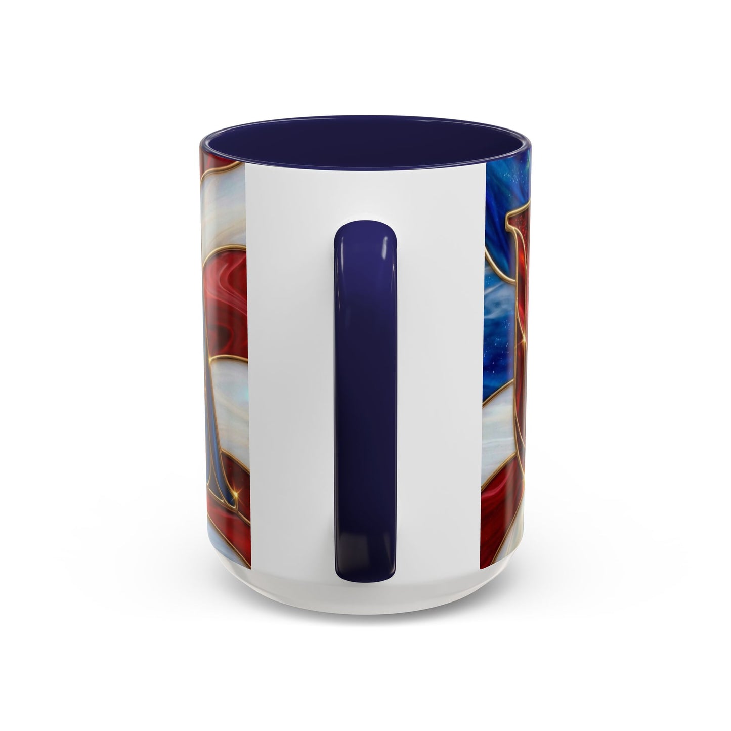 USA Patriotic Coffee Mug, Stained Glass USA Mug, Red White Blue Ceramic Mug, American Flag Style Mug, 11oz 15oz Mug