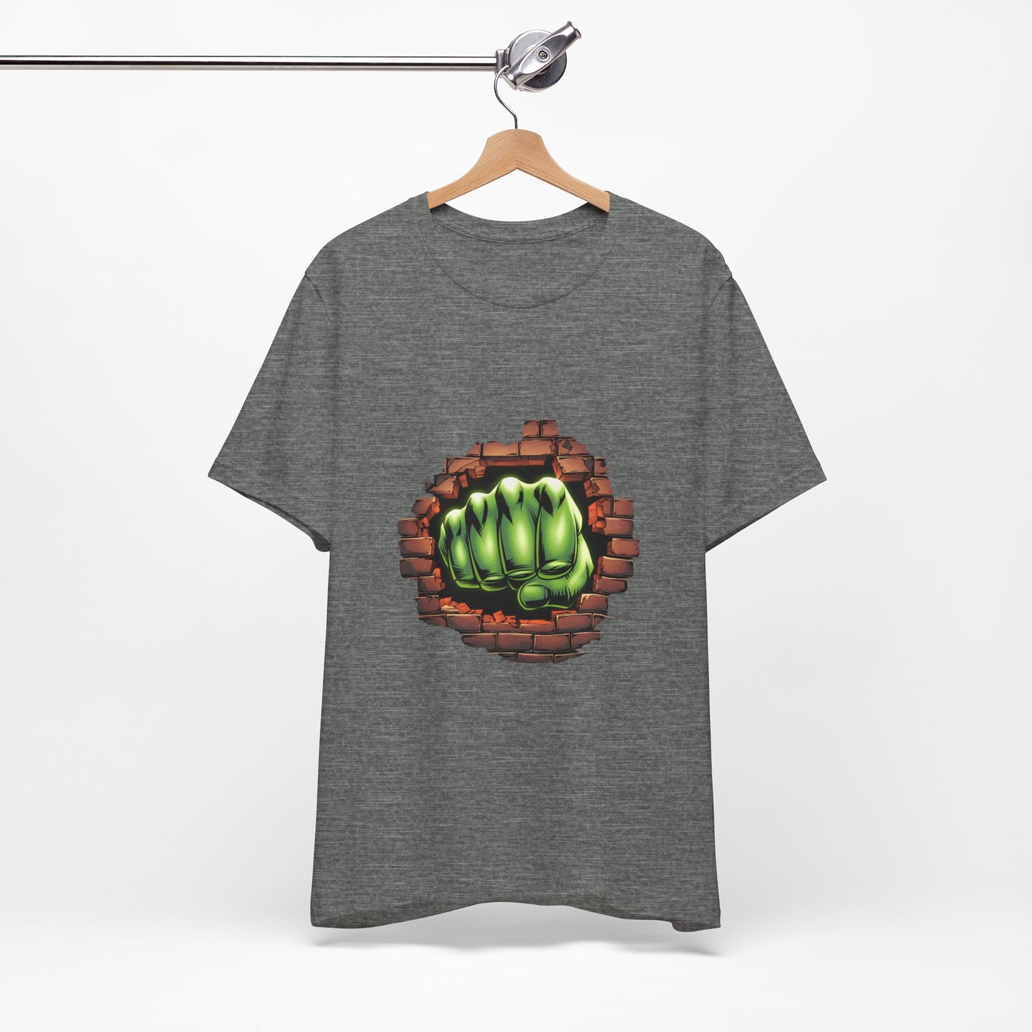 Green Hero Fist Graphic Tee – Superhero Shirt, Comic Pop Art, Gamer Gift, Y2K Dopamine Aesthetic, Funny Nerd Fashion, Unisex T‑shirt