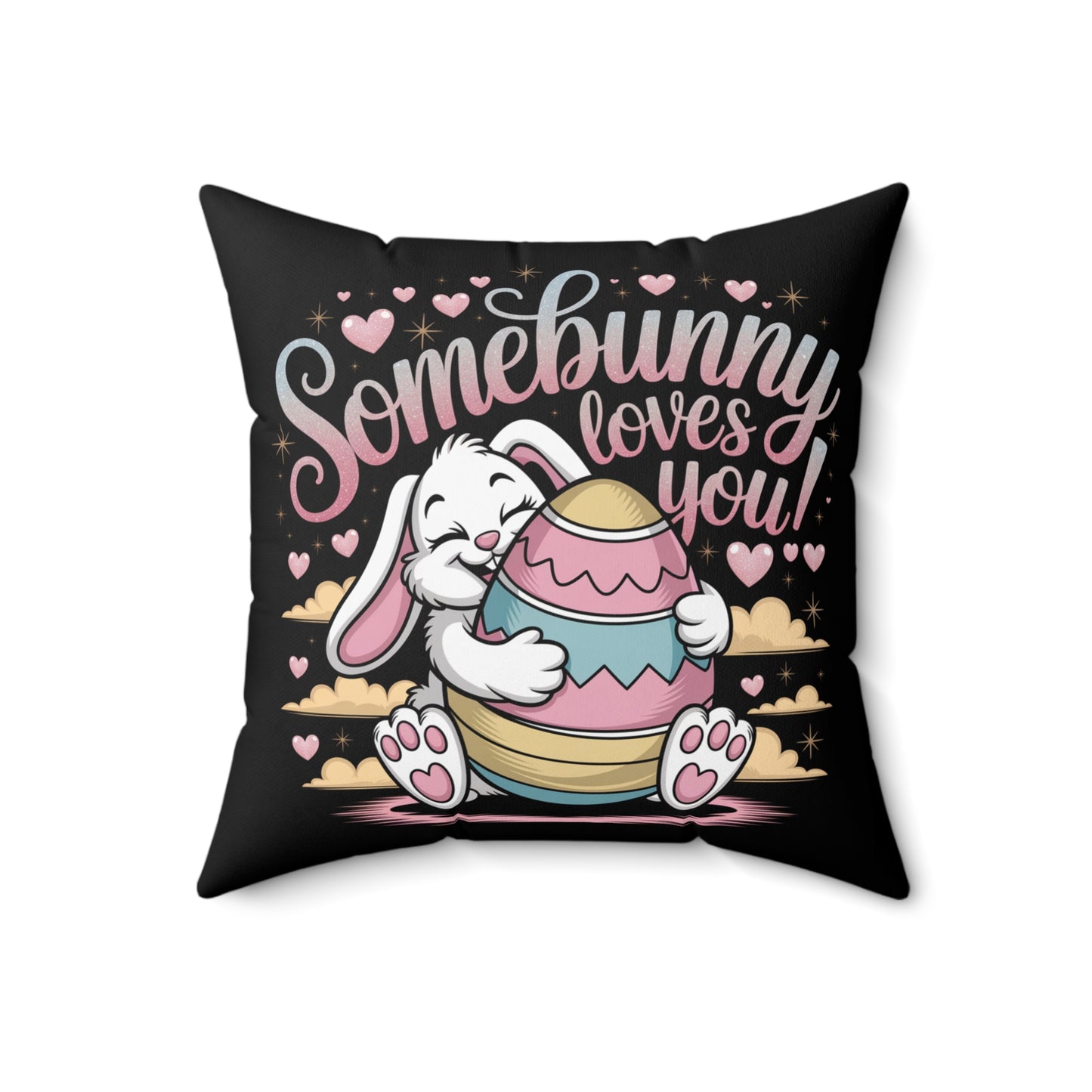 Easter Bunny Square Pillow Easter Decor Easter Pillow