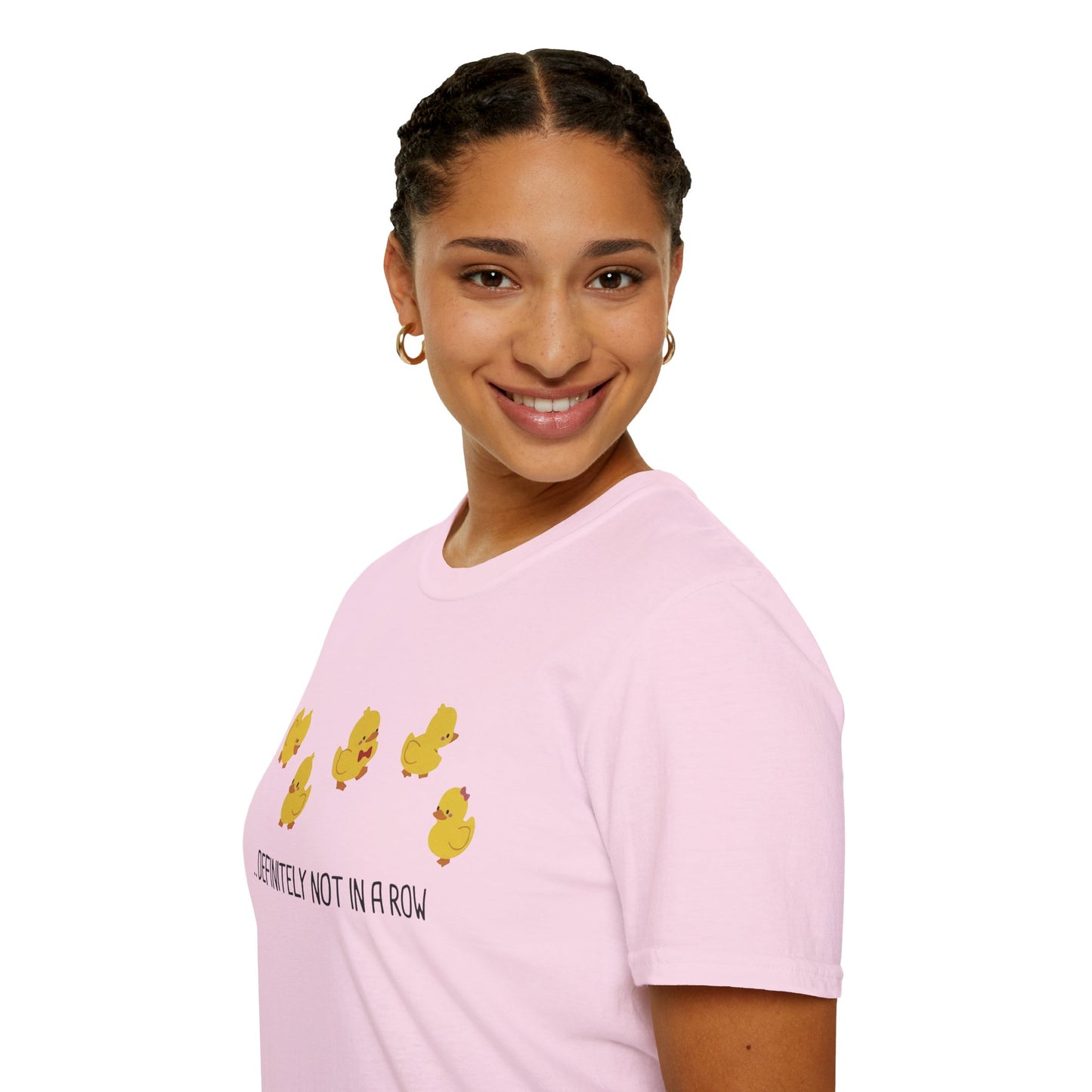 Funny “Definitely Not in a Row” Ducks Shirt, Cute Humor T-Shirt, Relatable Tee for Women & Men, Great Gift for Moms, Teachers, or Friends
