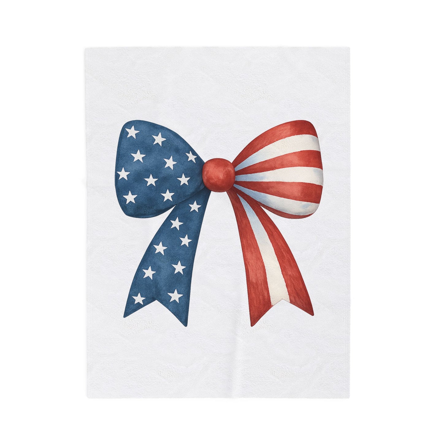 Patriotic Bow USA Blanket | 4th of July Throw | American Flag Blanket | USA Stars Stripes Decor | Cozy Fourth of July Gift | USA Home Decor